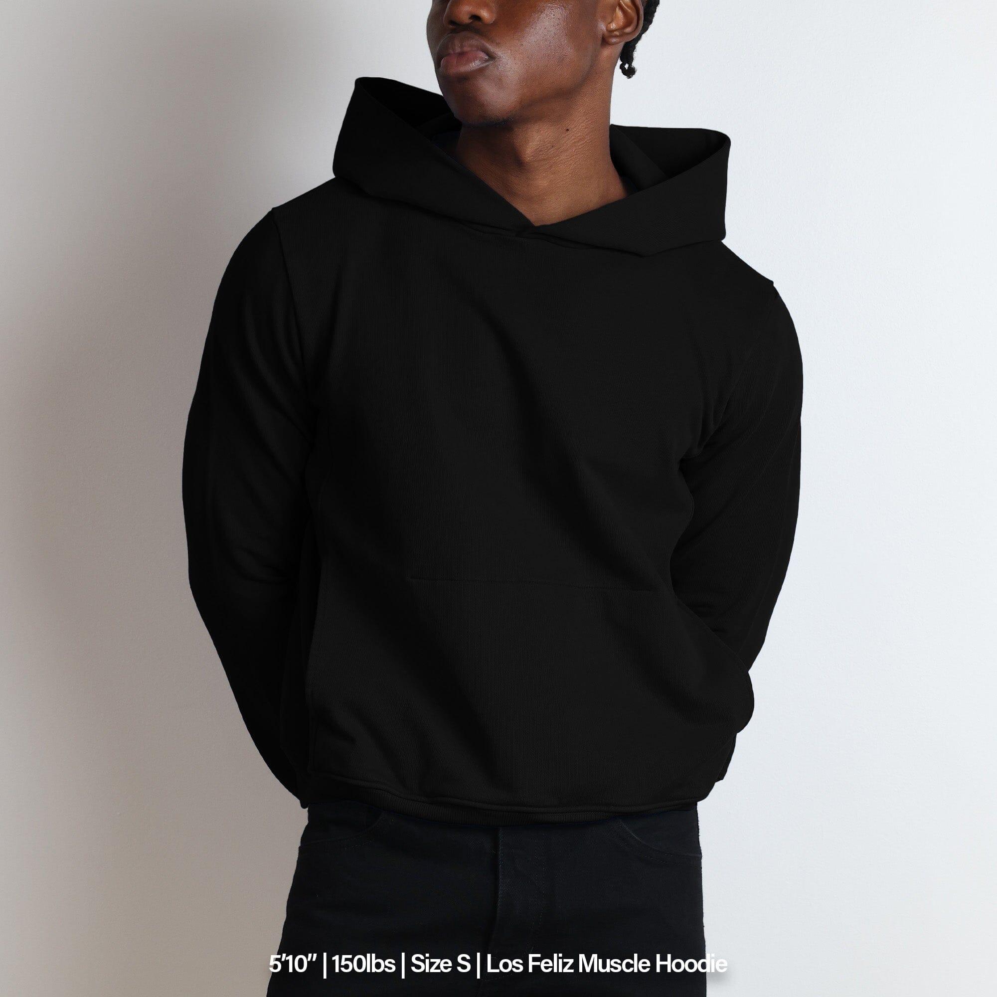Los Feliz Crop Muscle Hoodie | Fitted Male Product Image