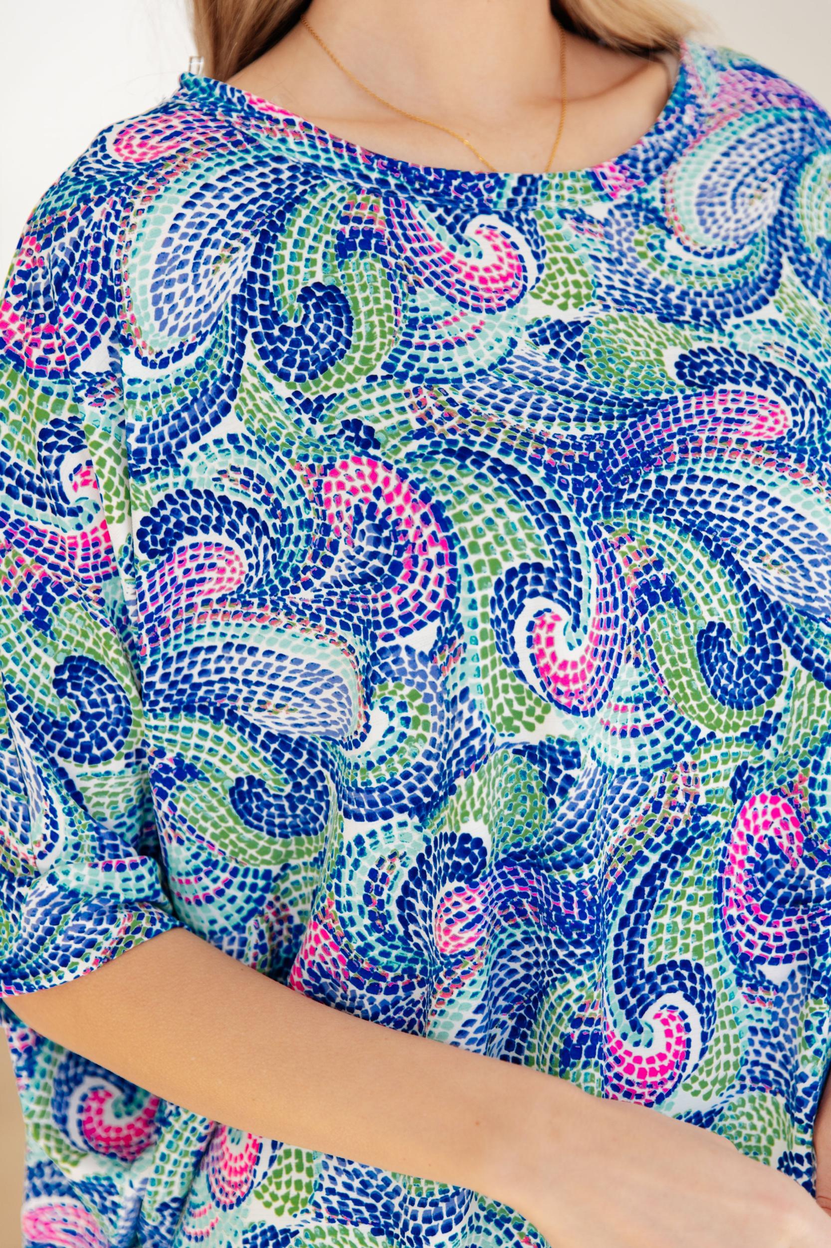 Essential Blouse in Painted Blue Mix (Online Exclusive) Product Image