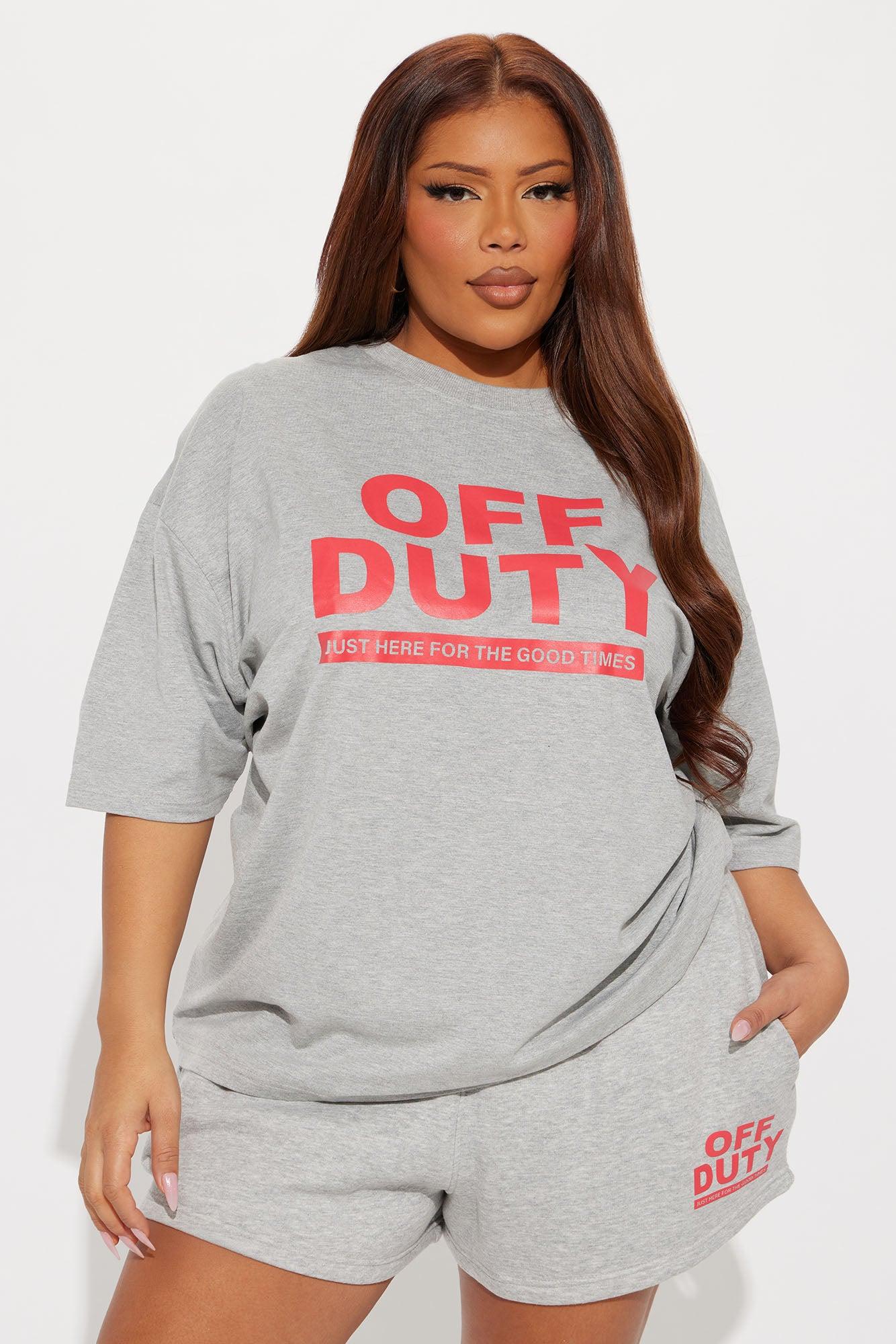 Off Duty Fleece Lounge Short Set - Grey/combo Product Image
