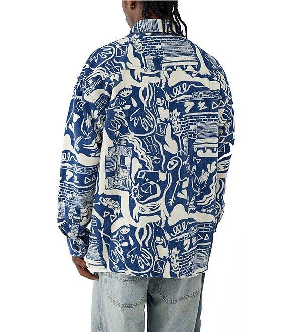 BDG Urban Outfitters Long Sleeve Doodle Check Woven Shirt Product Image