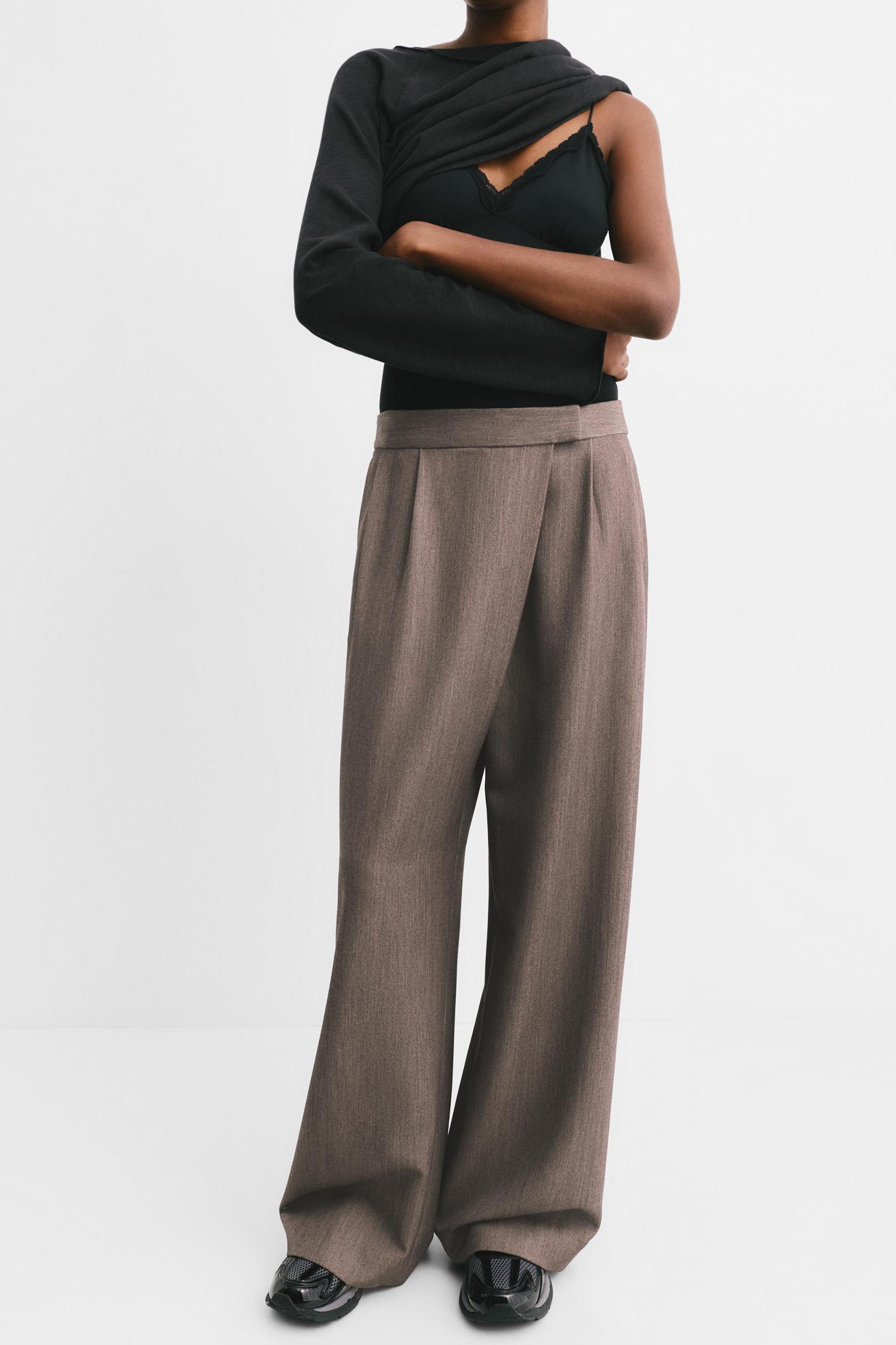 Wrap-waist smart trousers Product Image