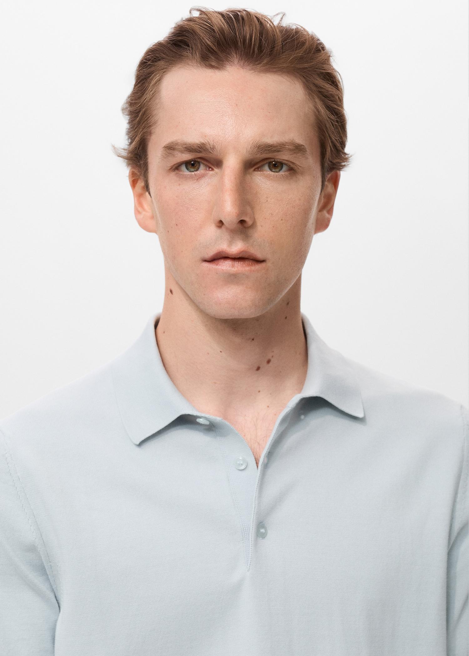 100% cotton fine-knit polo shirt - Men | MANGO USA Product Image