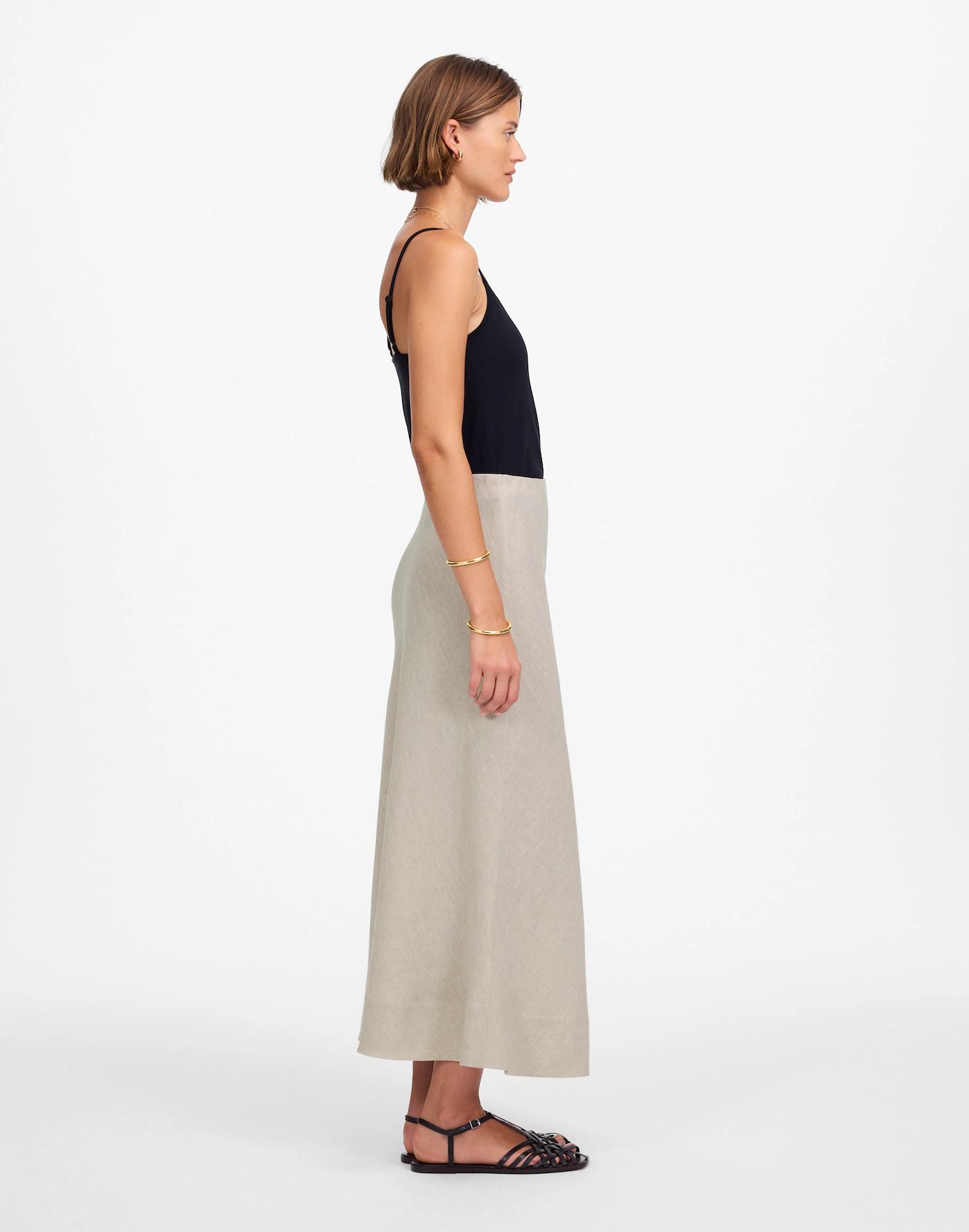 Linen Maxi Slip Skirt Product Image