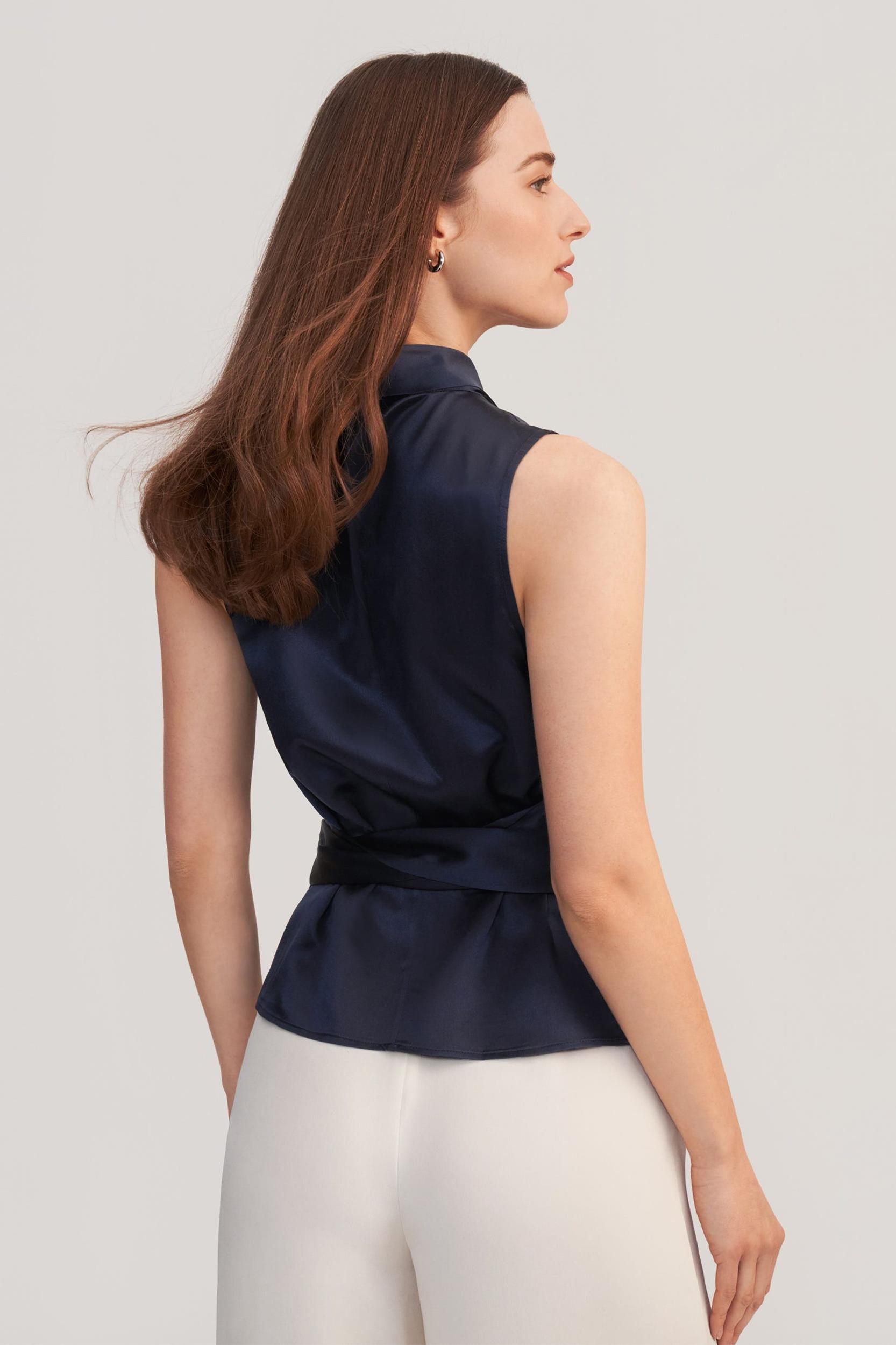 LILYSILK Women Silky Tops Black Bow-Knot Elegant Light and Soft 100% Grade 6A Mulberry Silk 2 Product Image