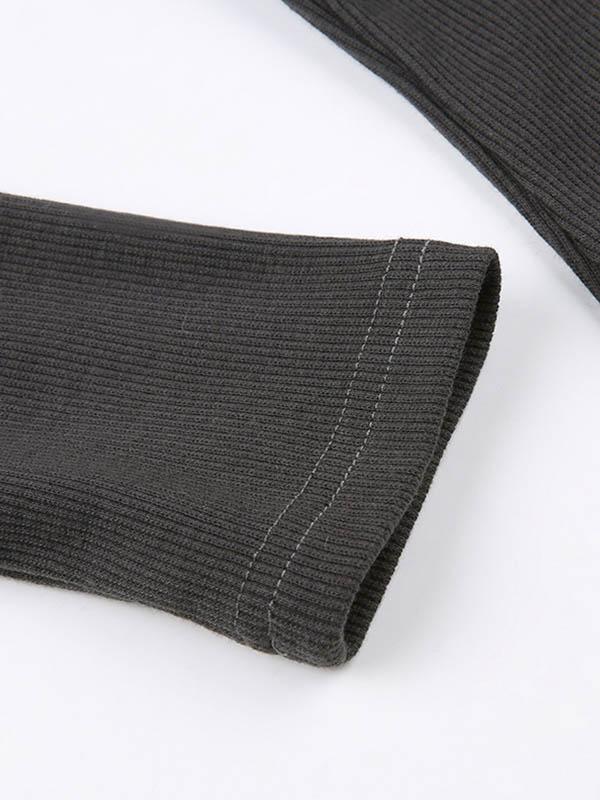 Skeleton Print Slim Long Sleeve Knit Product Image