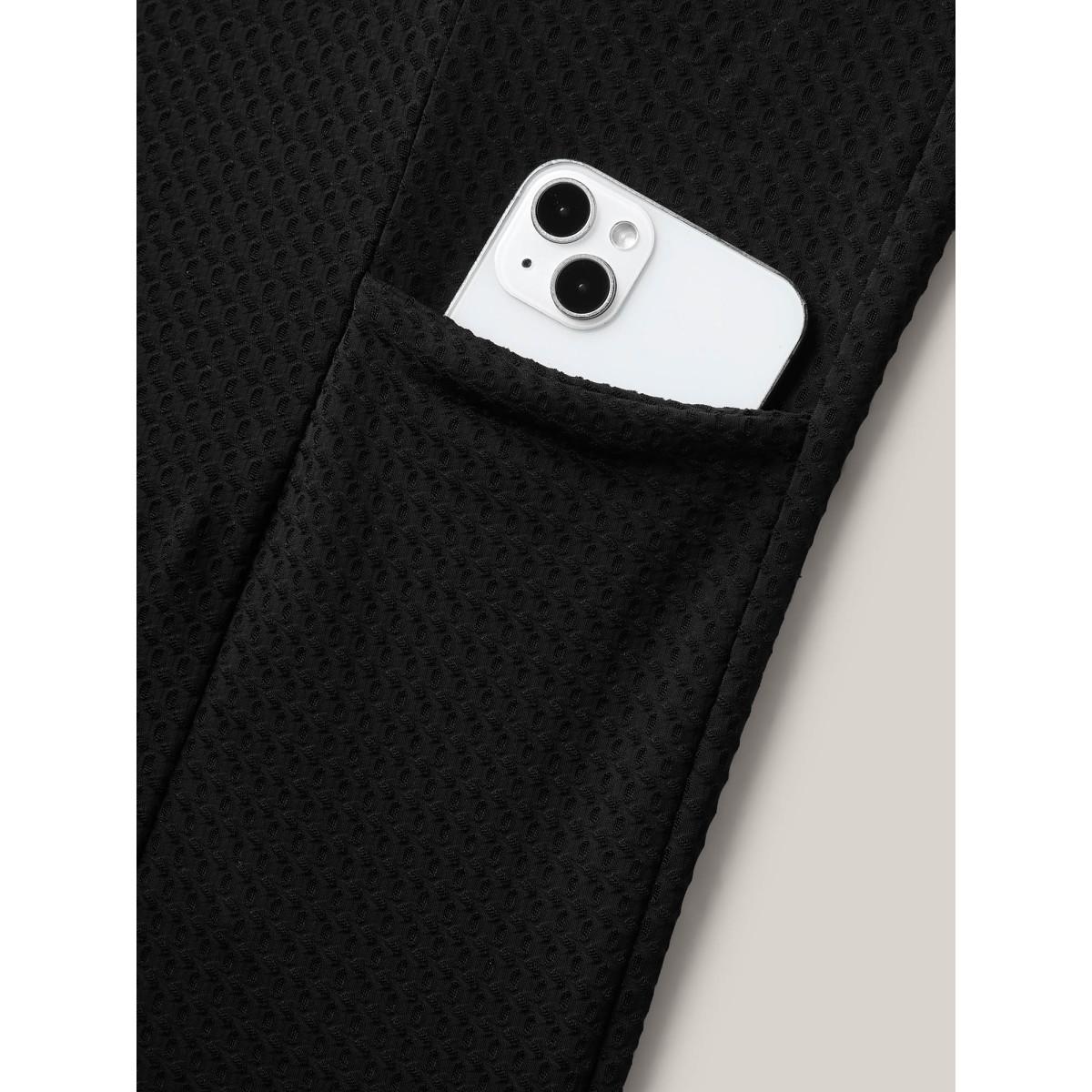 Plus Size Textured Tight-Fit Pockets Swim Bottoms Women's Swimwear Indigo Resort Texture High stretch Skinny High Rise Side seam pocket Curve Swim Bottoms BloomChic 28/5X Product Image