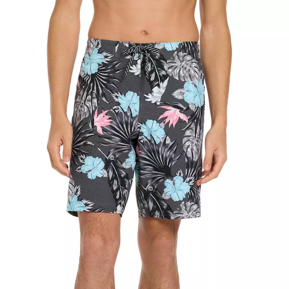 Men's Hurley 9.5" Printed Elastic Waist Boardshorts, Size: XL, Dark Grey Grey Product Image