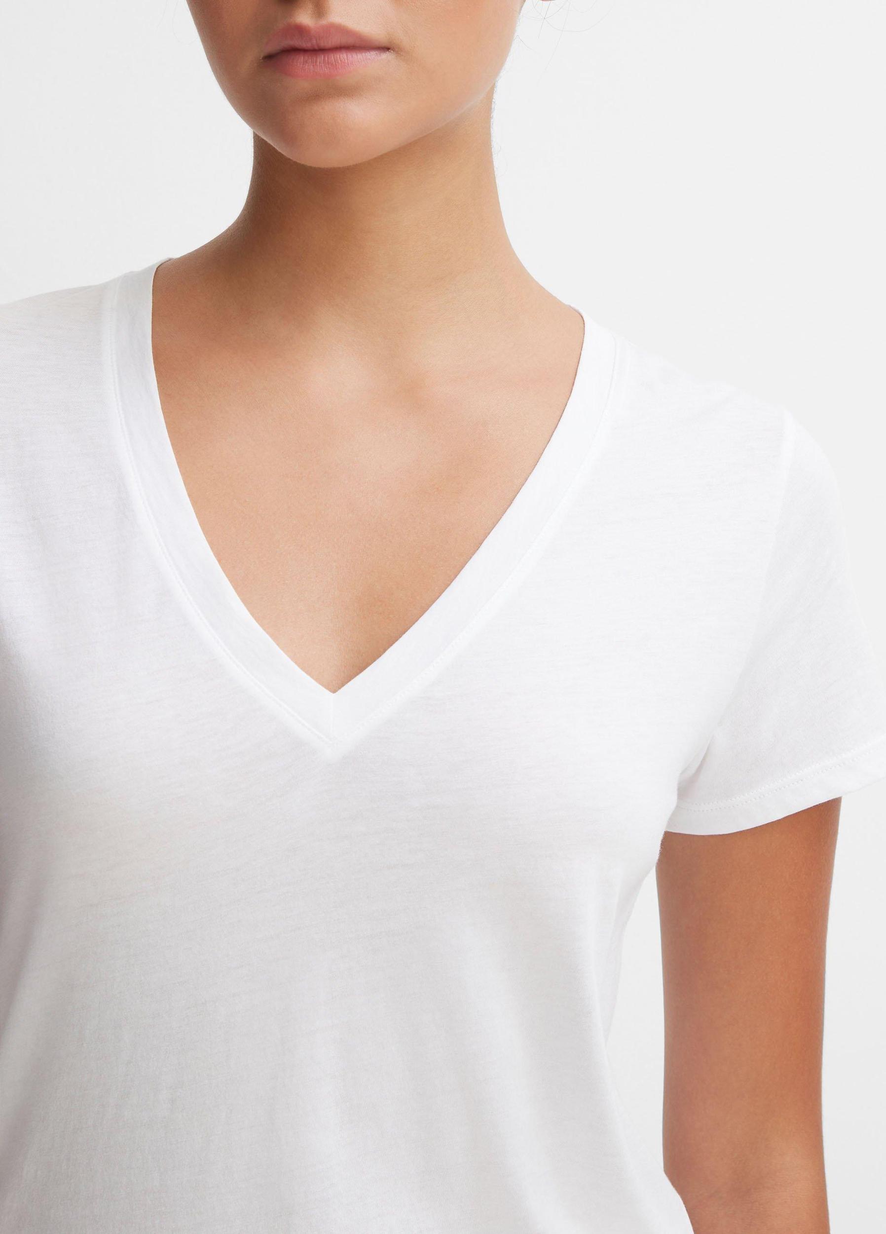 Womens Essential Pima Cotton V-Neck T-Shirt Vince Product Image
