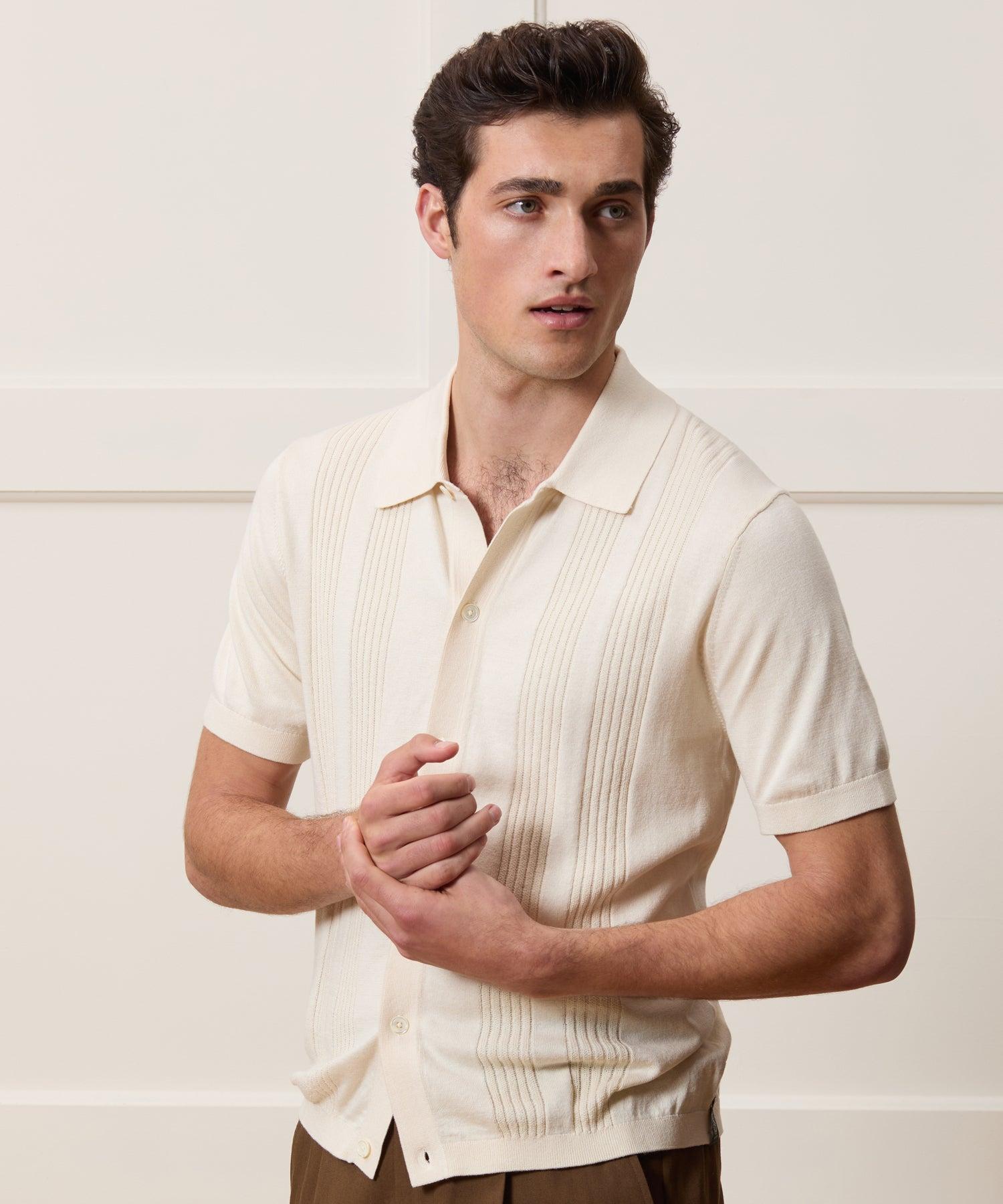Cropped Silk-Cotton Sweater Polo Product Image