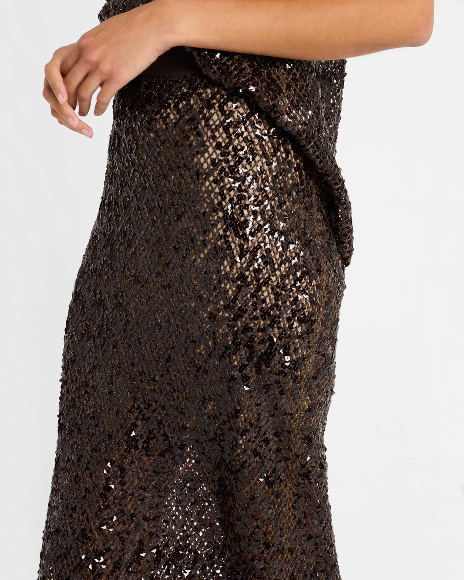 Paillette Net Knit Midi Skirt Product Image