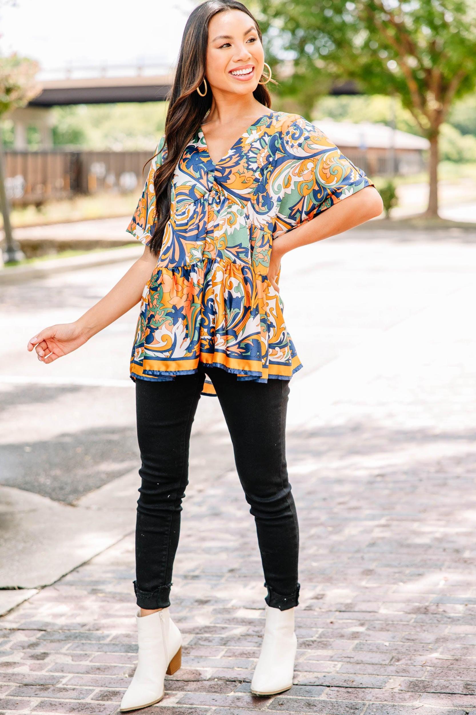 Wild Confidence Midnight Blue Abstract Blosue Female Product Image