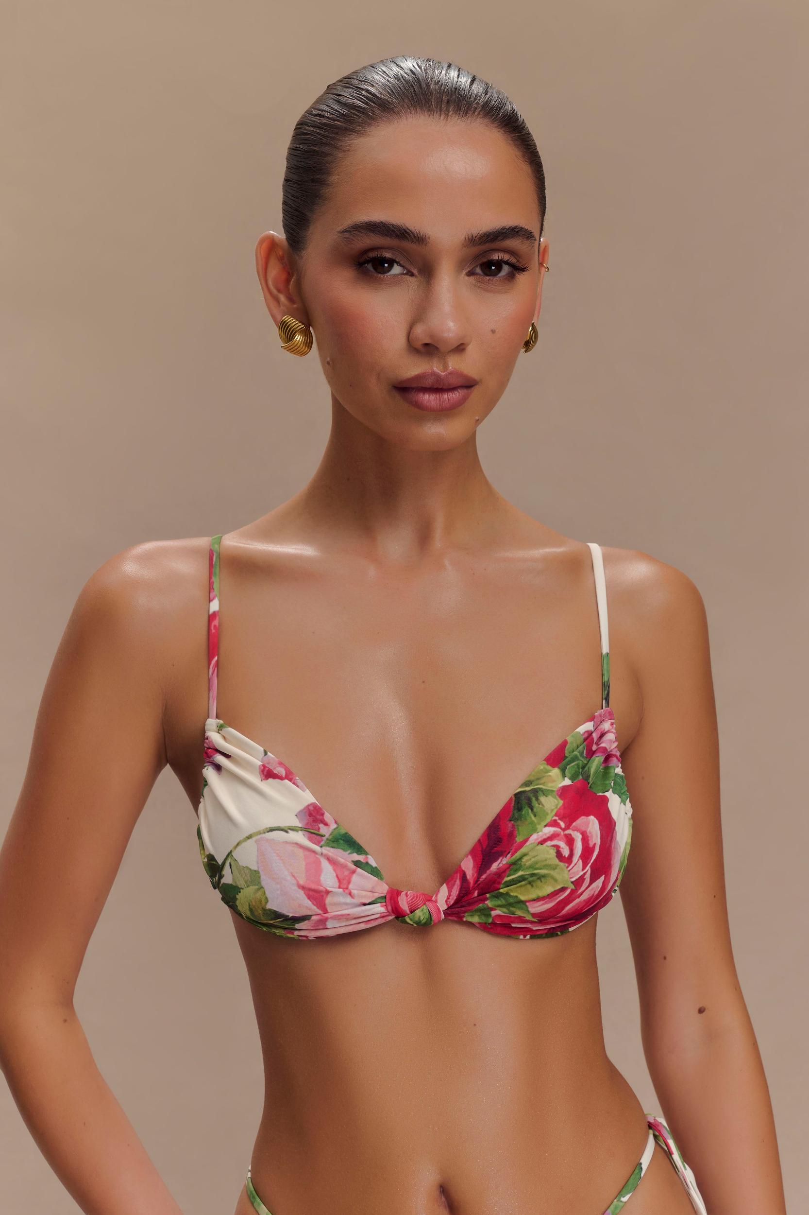 Rosmunda Ruched Bikini Top - Sonia Rose Print Product Image