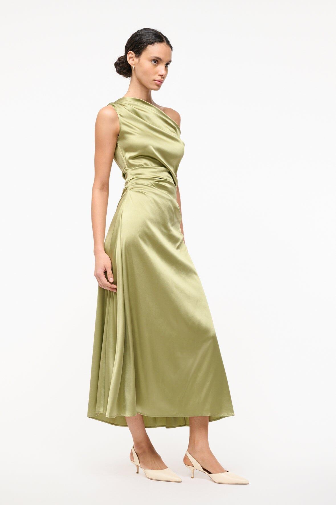 PHARE SILK DRESS | MOSS Product Image