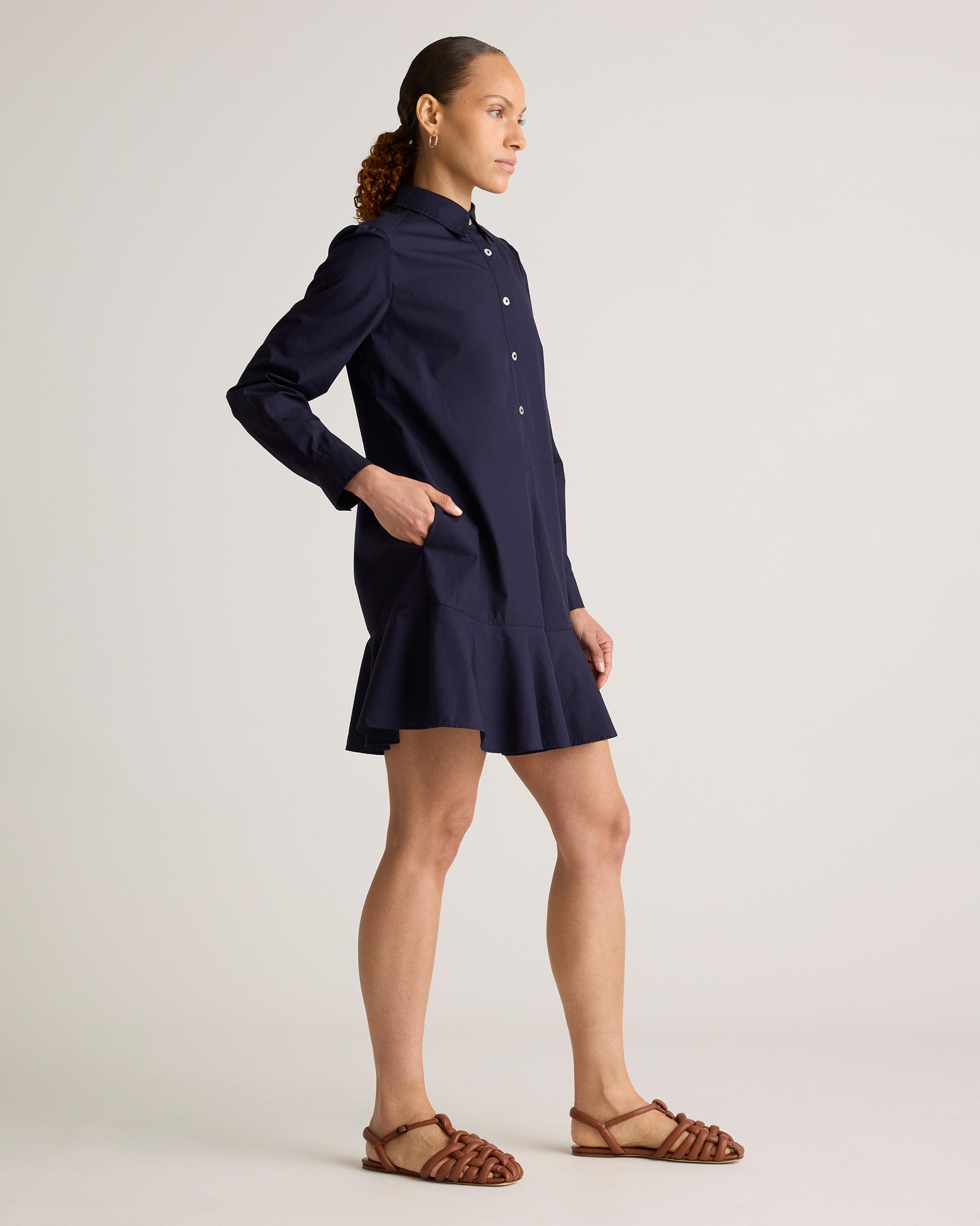 Quince | Women's Poplin Drop Waist Shirt Dress Size XL, Organic Cotton Product Image