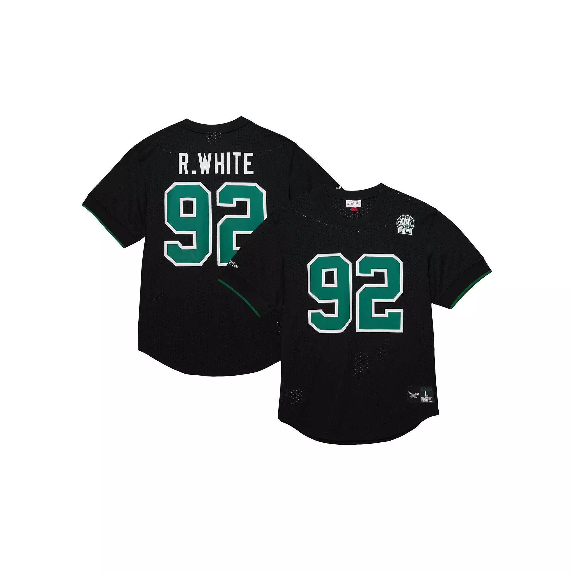 Men's Mitchell & Ness Reggie White Black Philadelphia Eagles Retired Player Name & Number Mesh Top,  Product Image