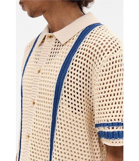 BDG Urban Outfitters Short Sleeve Knit Crochet Shirt Product Image