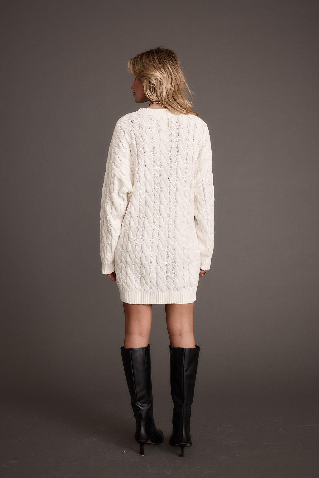 Beck Cable Knit Mini Sweater Dress Product Image