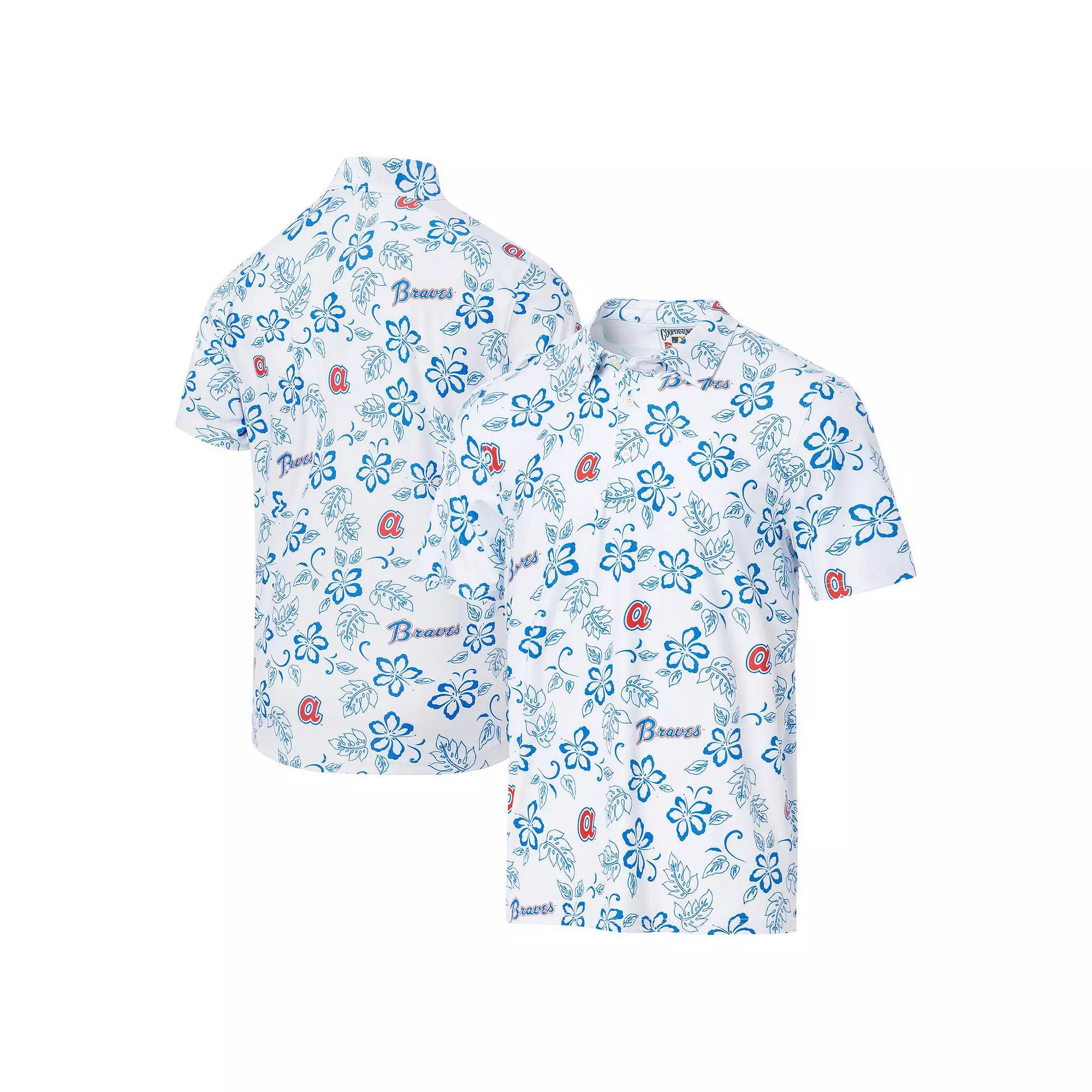 Men's Reyn Spooner White Atlanta Braves Cooperstown Collection Performance Polo,  Product Image