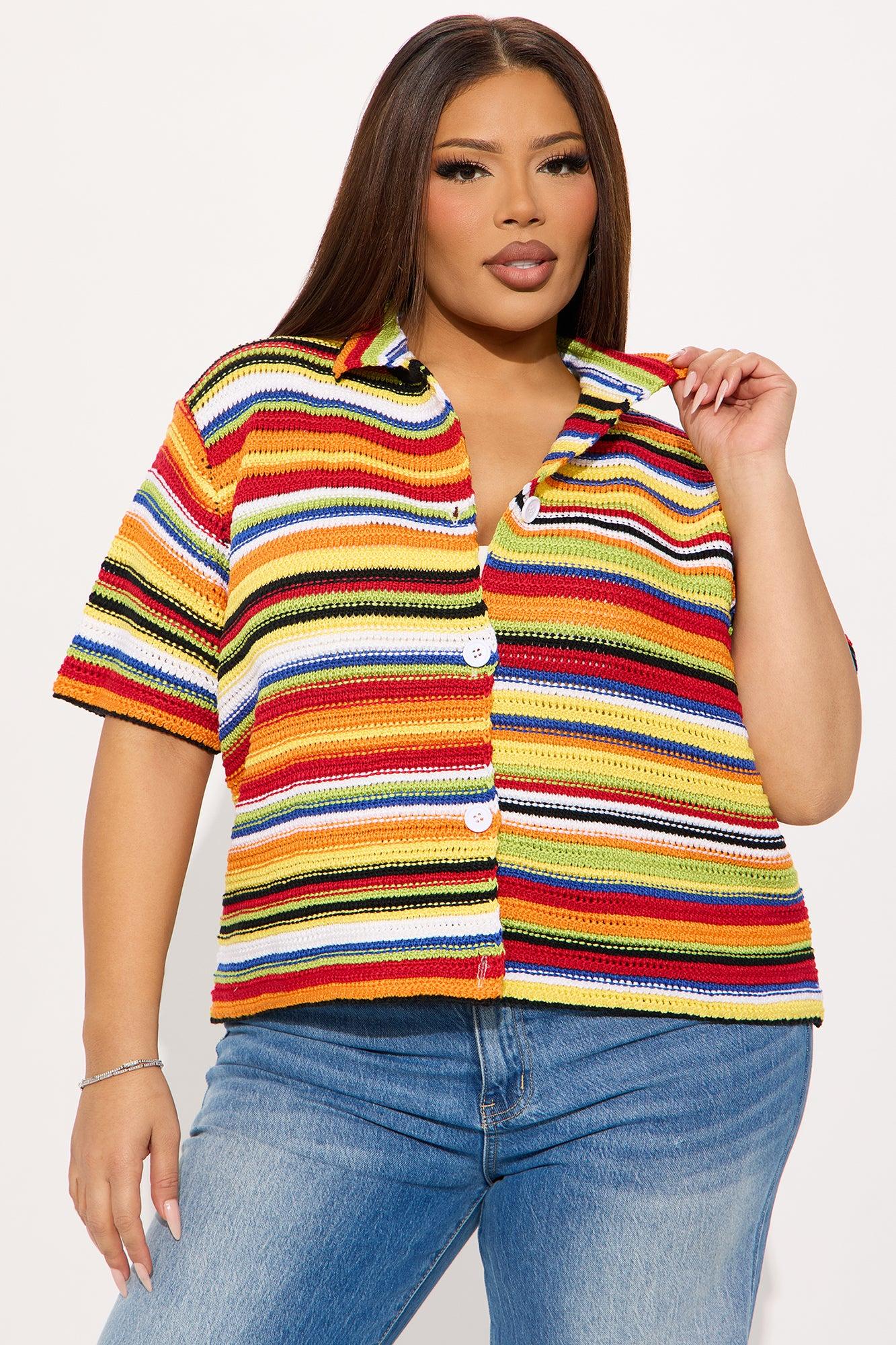 Vivid Dreams Short Sleeve Crochet Cardigan - Multi Color Product Image