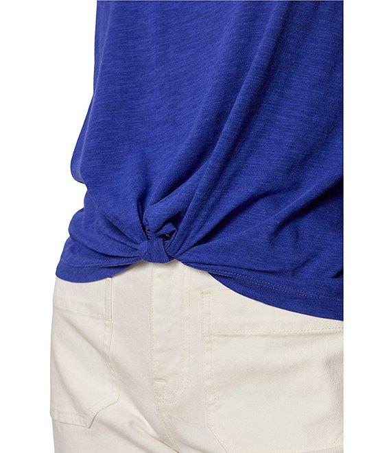 Sanctuary Knotted Crew Neck Muscle Sleeve Slub Jersey Tee Product Image