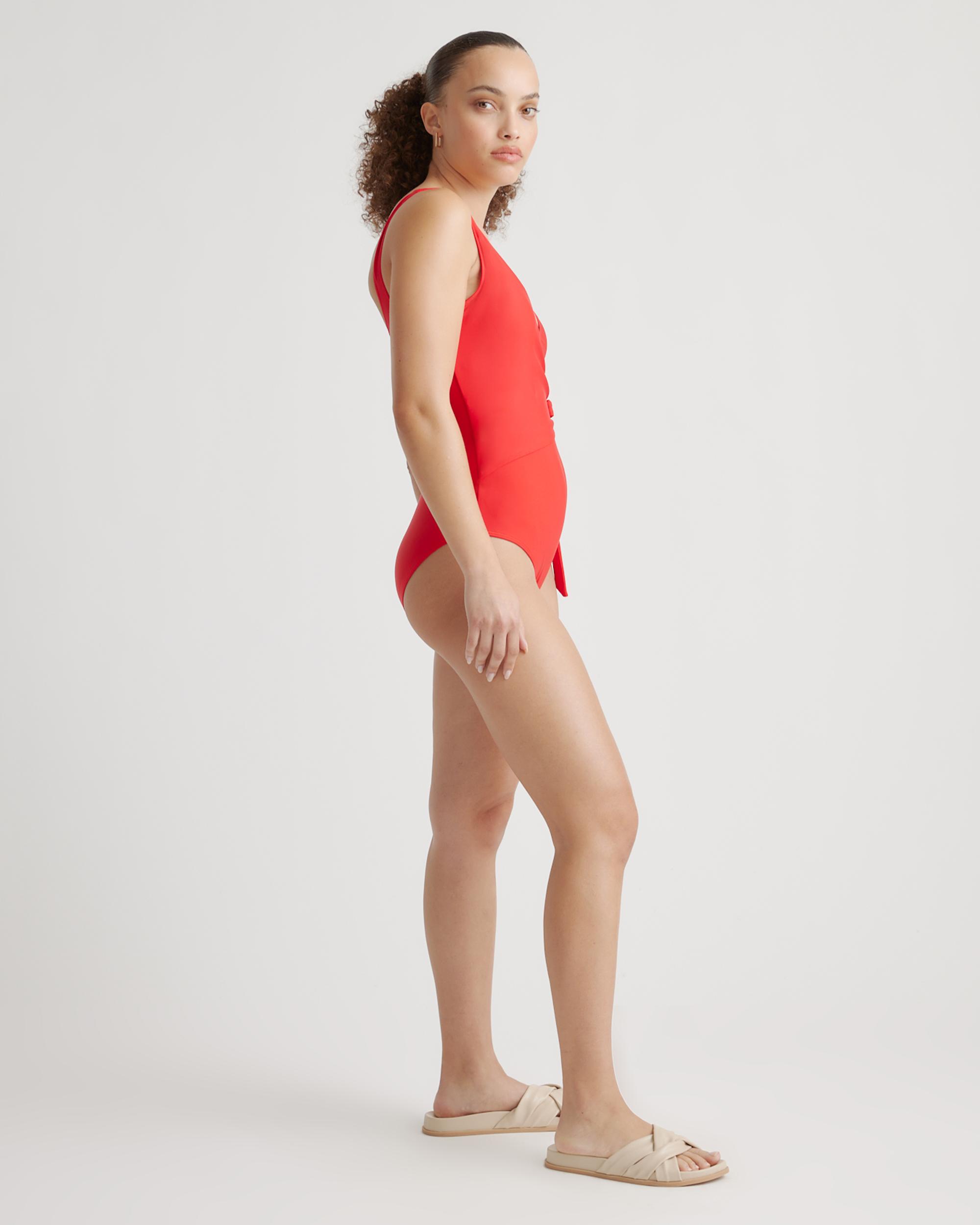 Quince | Women's Italian Wrap One-Piece Swimsuit 78% Recycled Polyamide, 22% Spandex Product Image