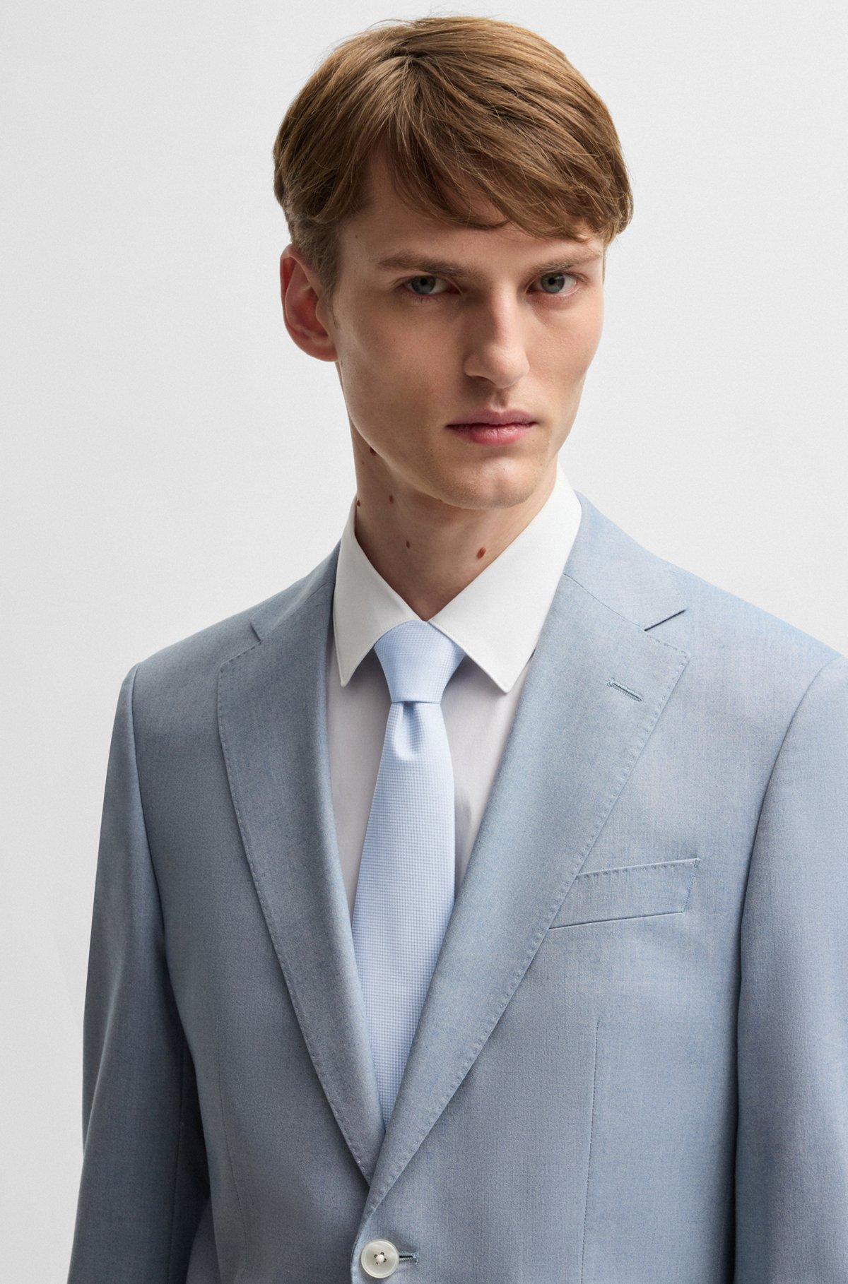 Micro-pattern jacquard tie with silk Product Image