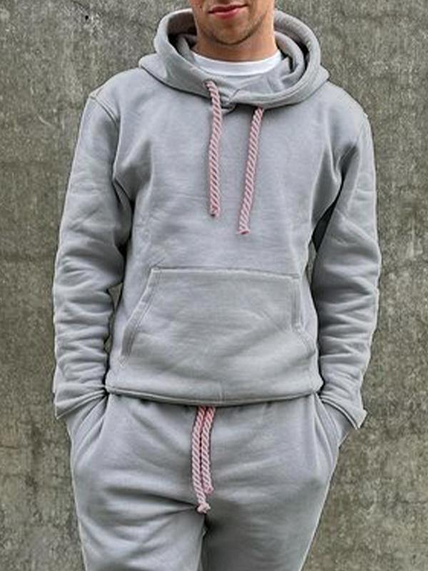 Men's Contrast Color Letter Print Drawstring Oversized Hoodie Product Image