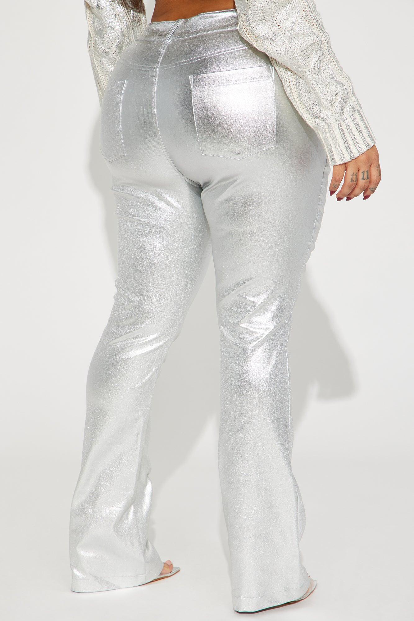 Behind The Flash Metallic Flare Pant - Silver Product Image