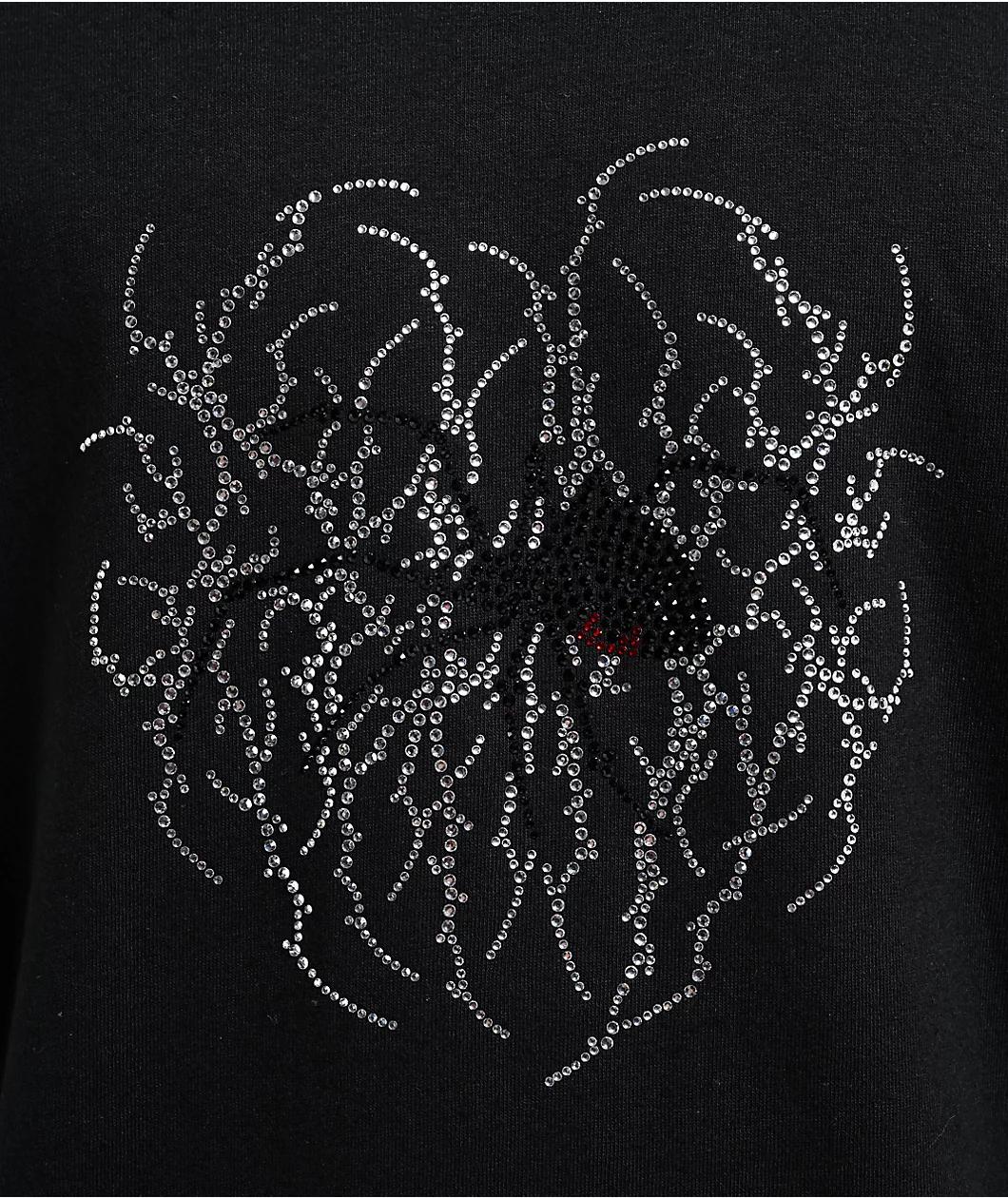 Personal Fears Widow Rhinestone Black T-Shirt Product Image