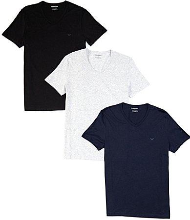 Emporio Armani Pure Cotton V-Neck T-Shirts - Pack of 3 Product Image