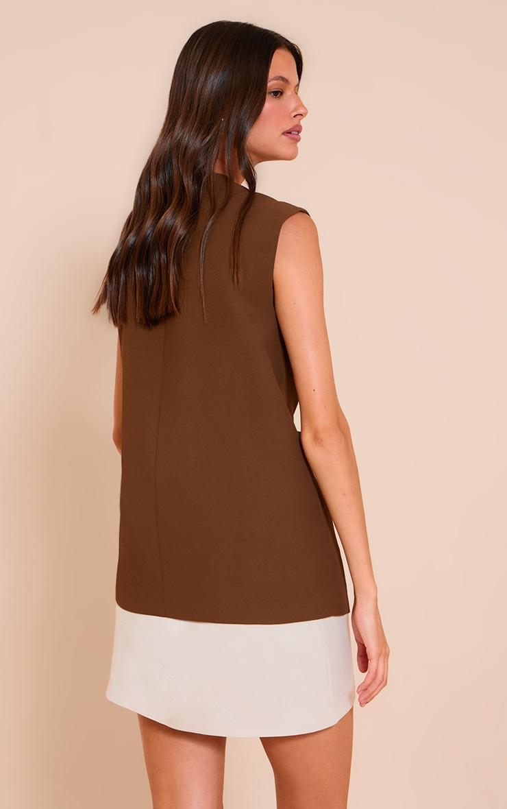 Brown Boxy Oversized Vest Product Image