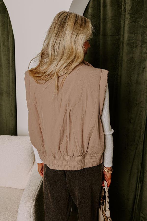 Mountain Breeze Puffer Vest in Taupe Product Image