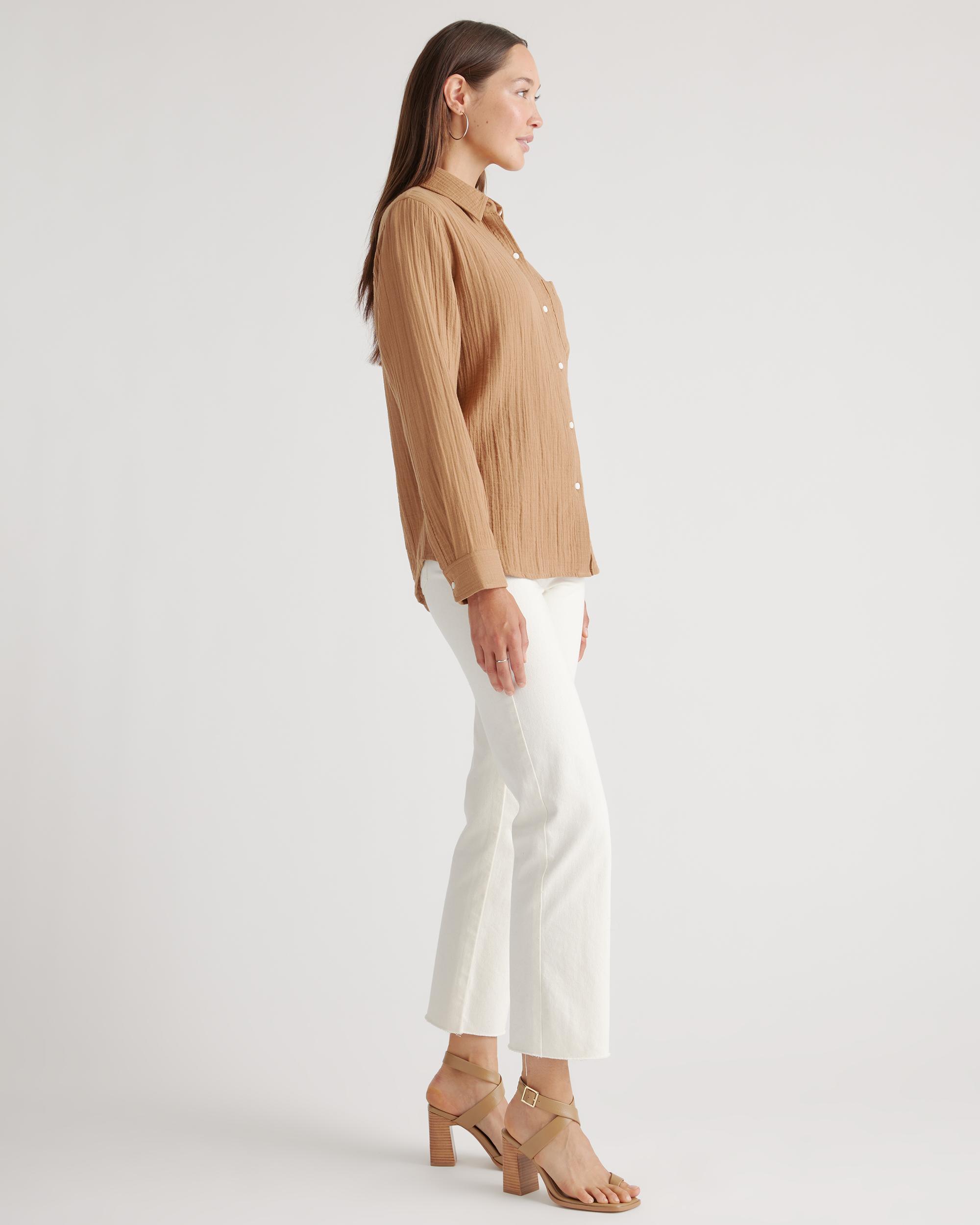 Quince | Women's Gauze Long Sleeve Shirt Organic Cotton Product Image