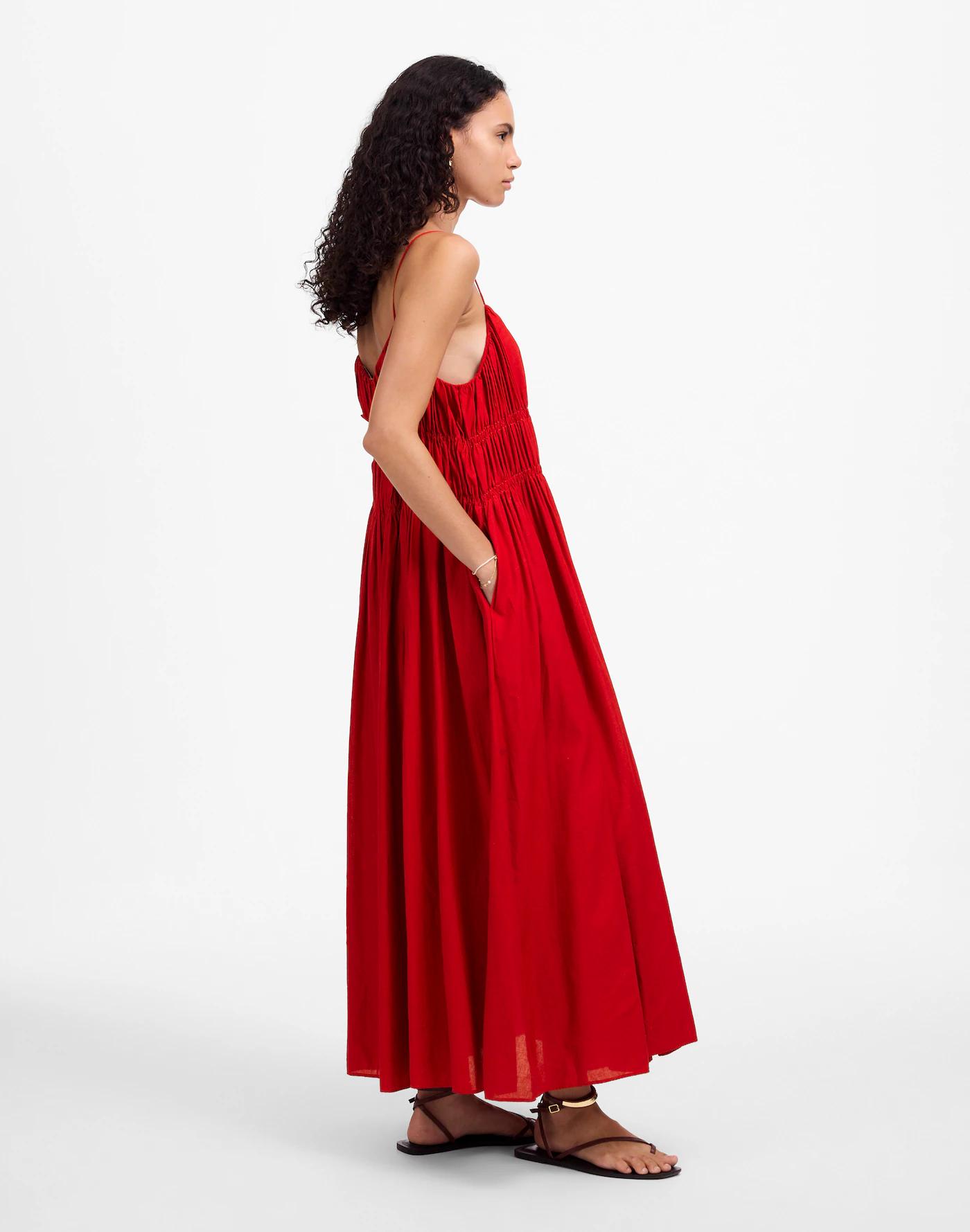 Textured V-Neck Midi Dress Product Image