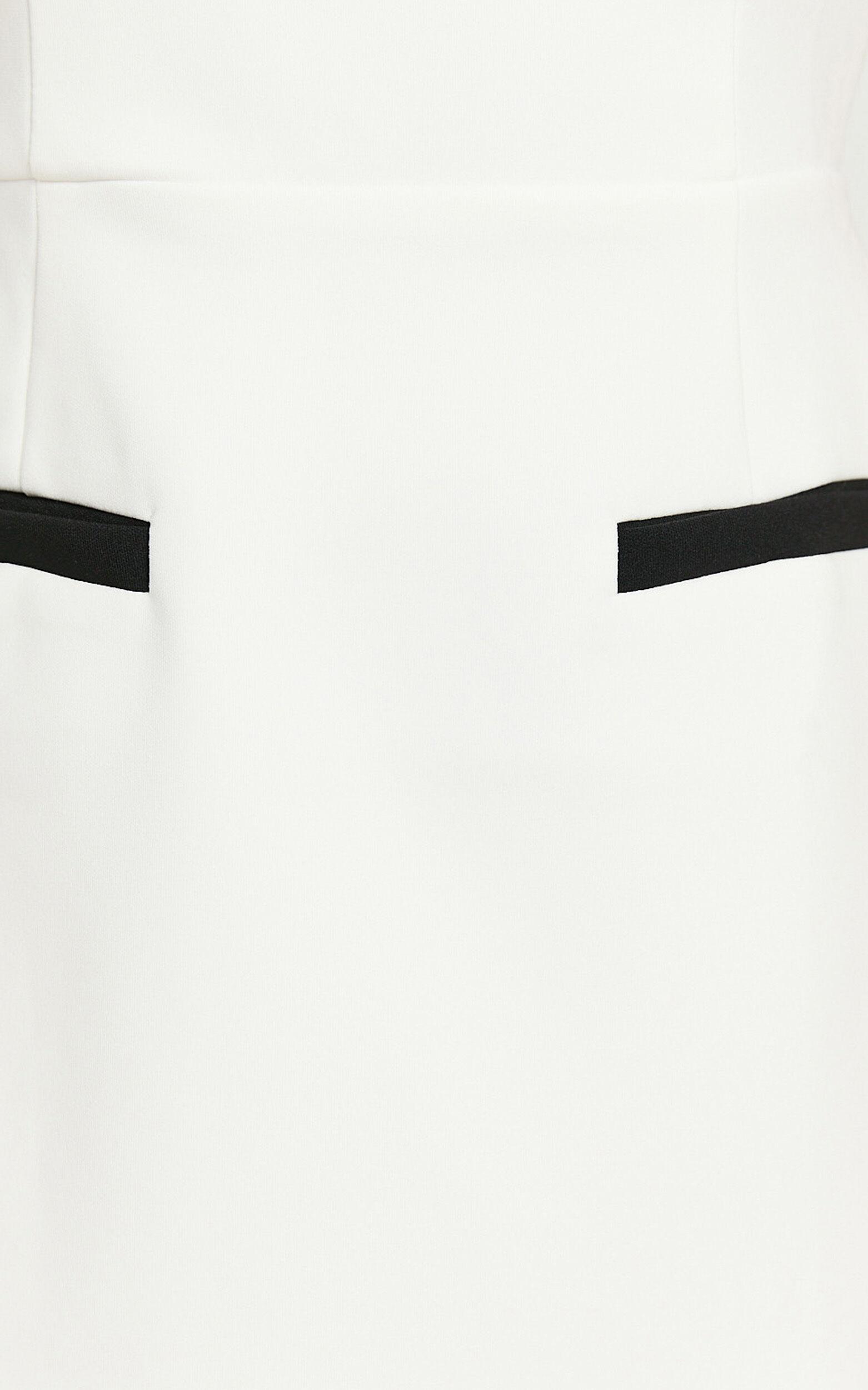 Pauline Mini Dress - Contrast Square Neck Fit and Flare Dress in Ivory Product Image