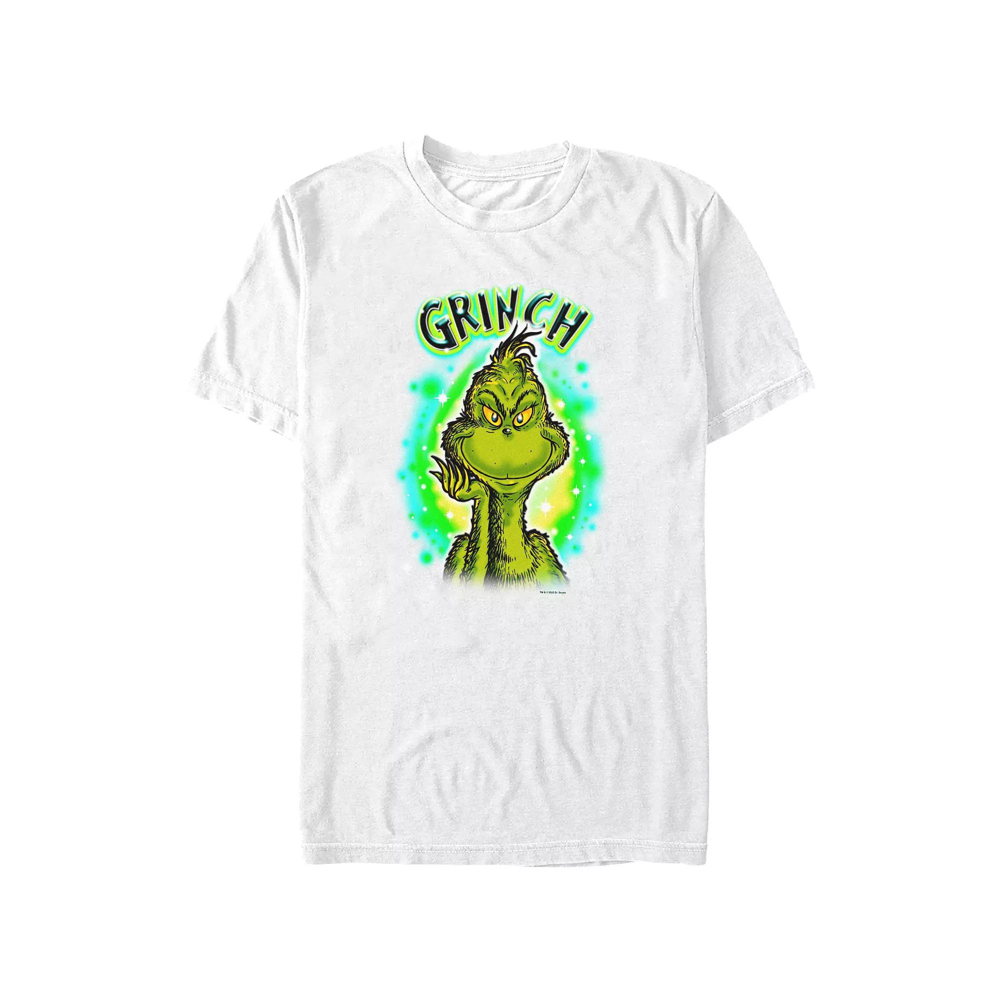 Big & Tall Dr. Seuss Grinch Airbrush Background Graphic Tee, Men's,  Product Image