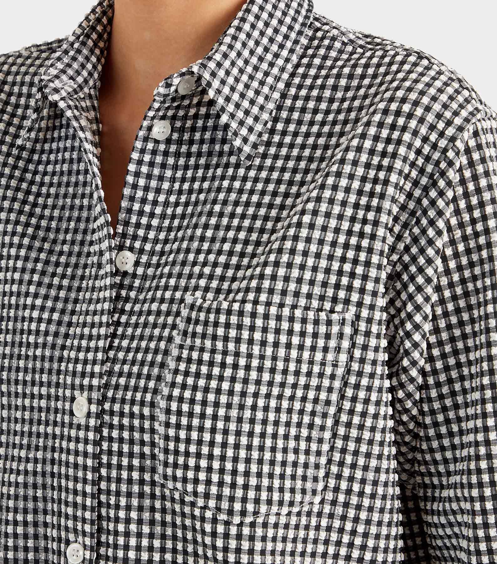 Gingham Seersucker Shirt - Black Gingham Product Image