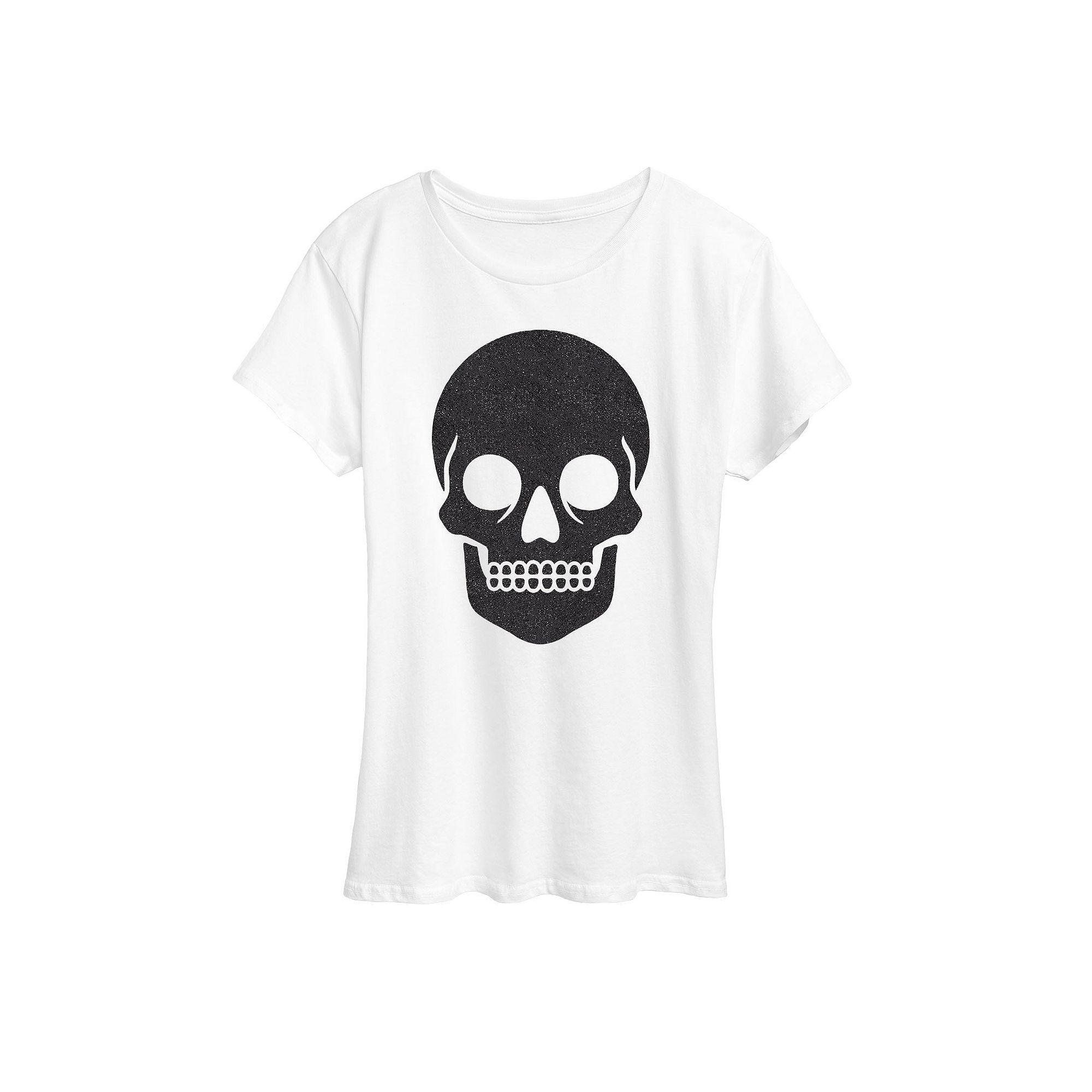 Women's Skull Sparkle Halloween Tee, Girl's,  Product Image