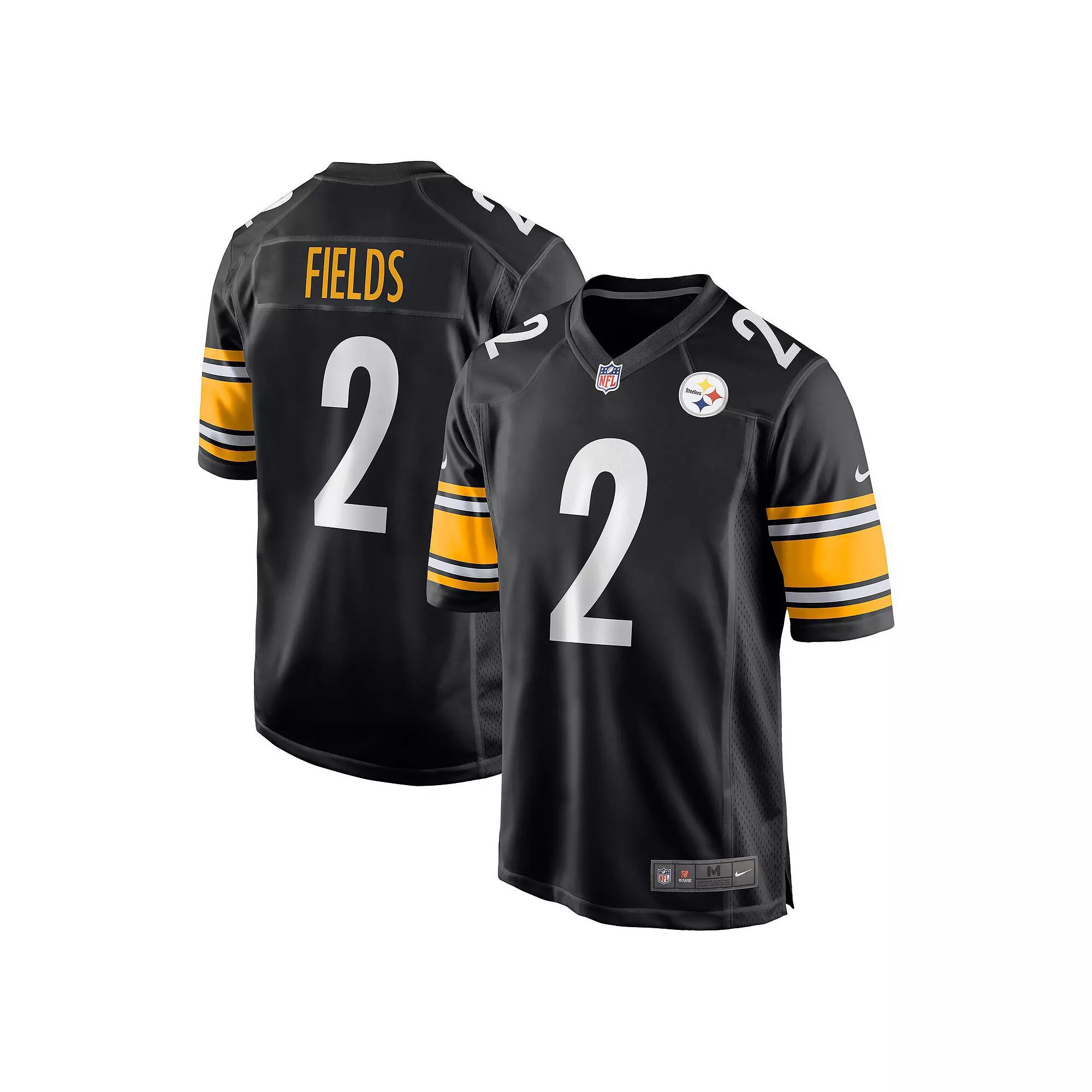 Men's Nike Justin Fields Black Pittsburgh Steelers Game Player Jersey, Size: Small Product Image