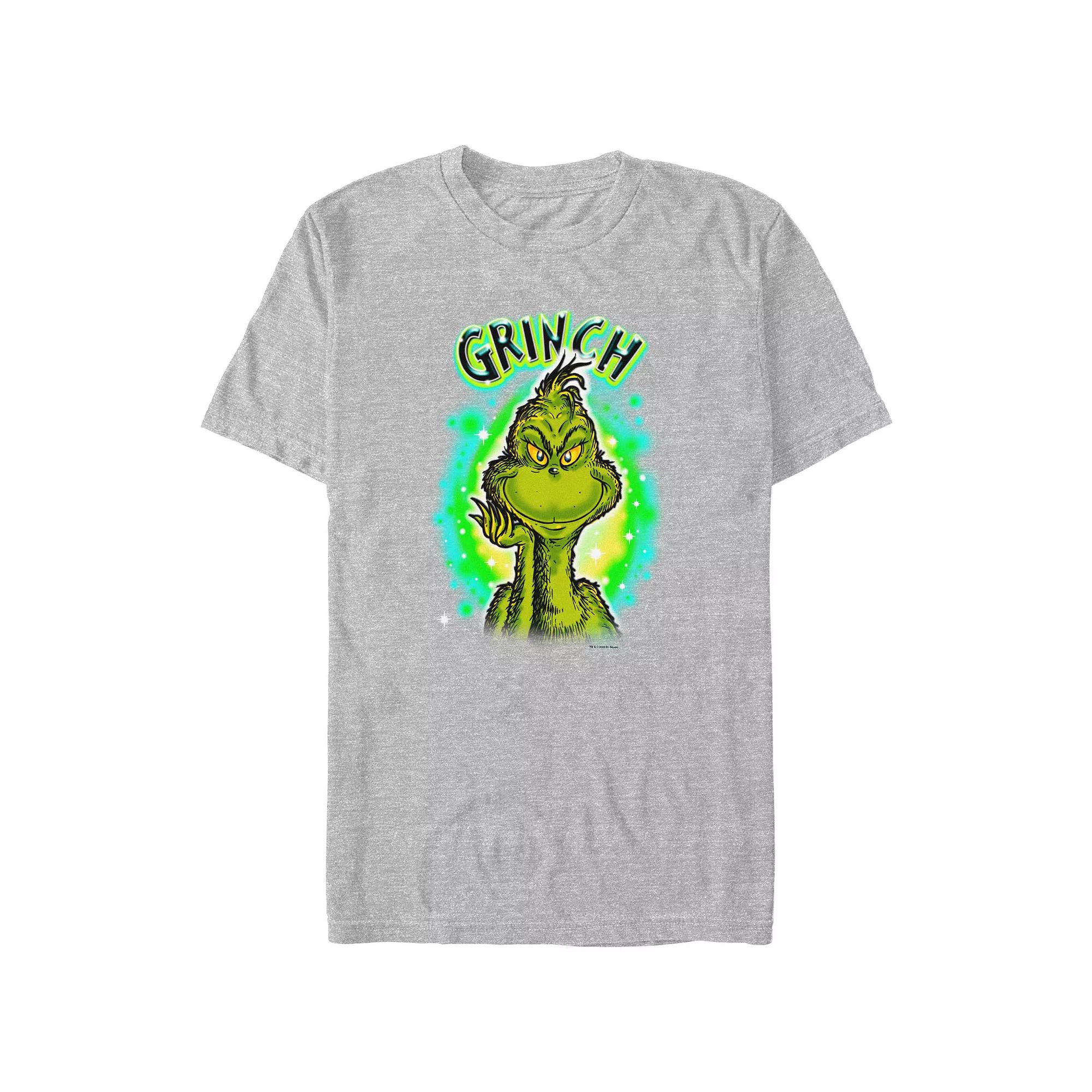 Big & Tall Dr. Seuss Grinch Airbrush Background Graphic Tee, Men's,  Product Image