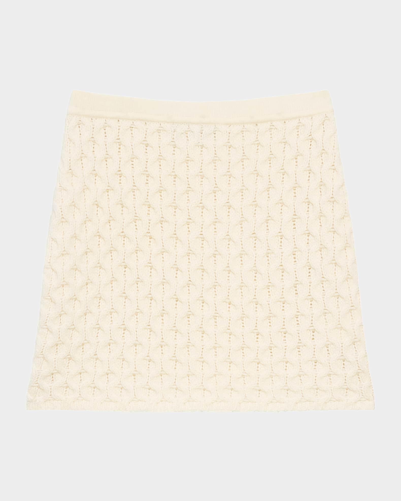 Cable-Knit Felted Wool-Cashmere Mini Skirt Product Image
