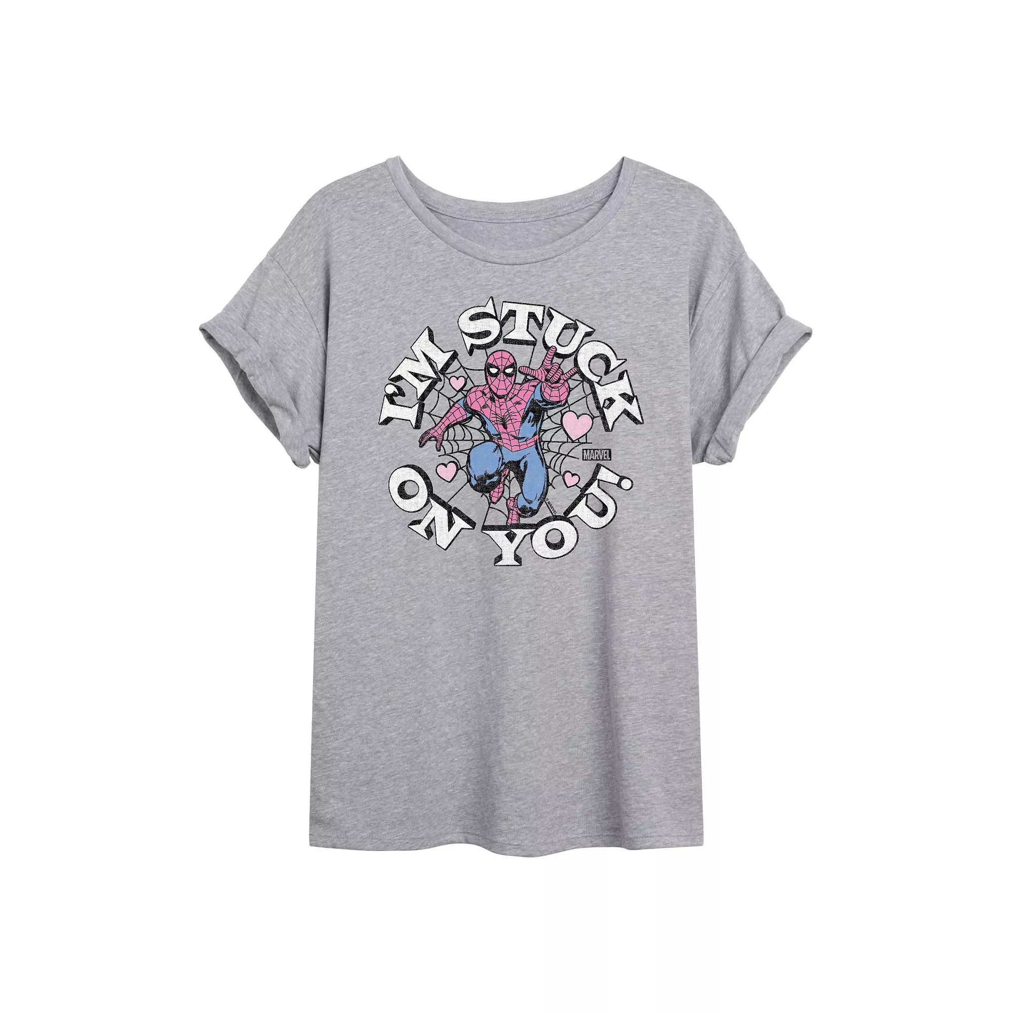 Juniors' Marvel Spider-Man I'm Stuck On You Over Product Image