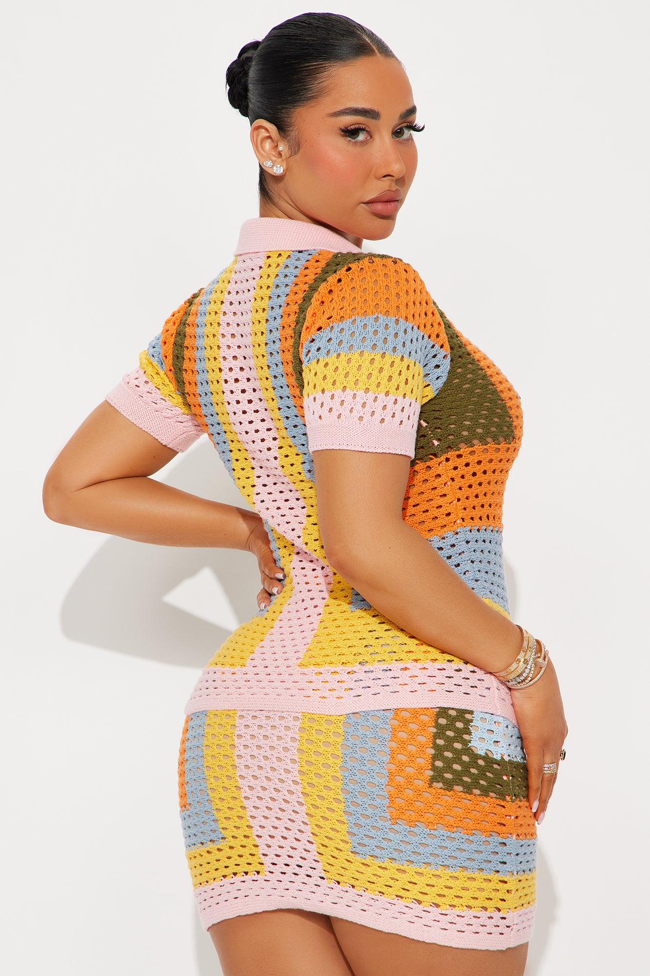 Next Vacation Crochet Polo Skirt Set - Multi Color Product Image