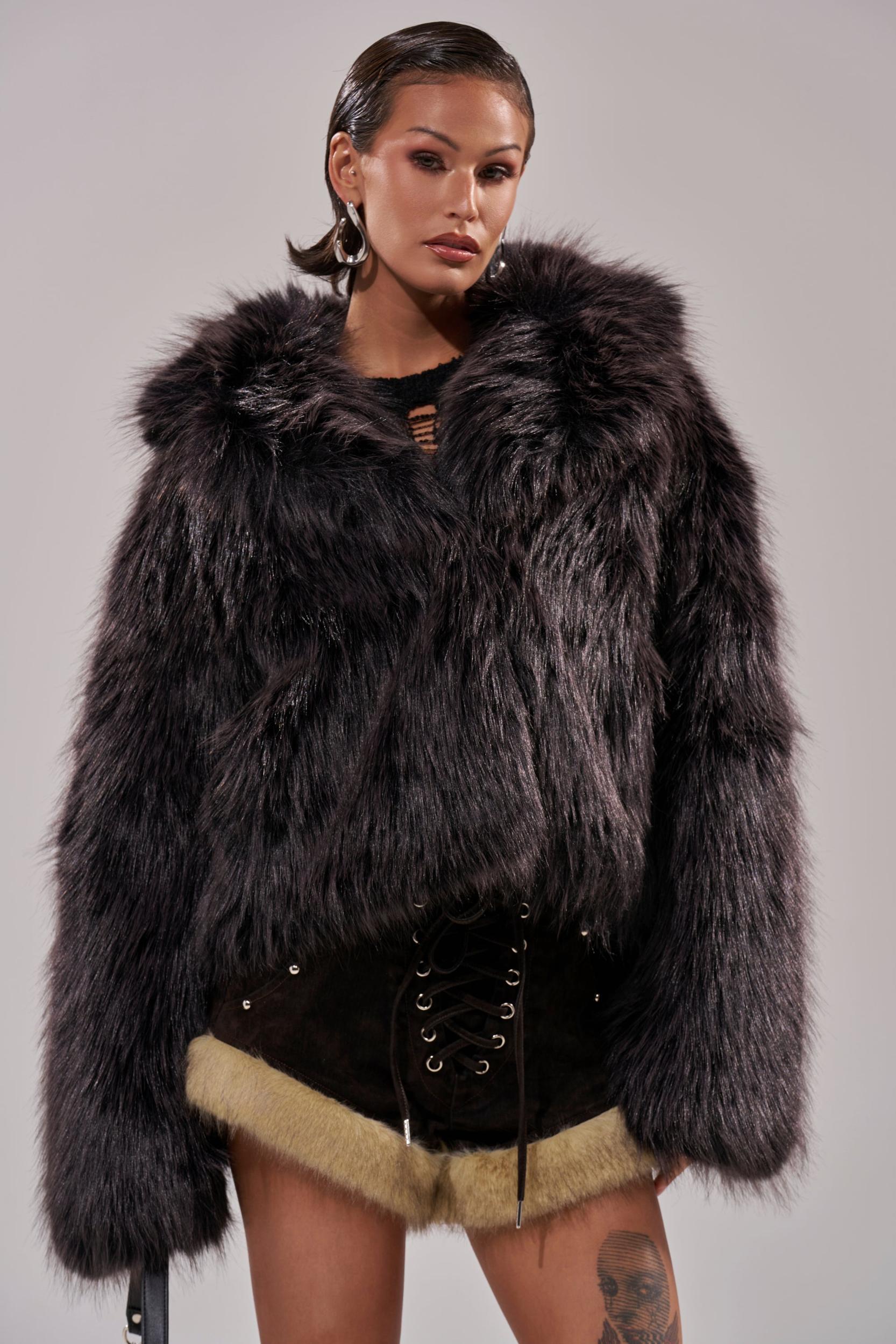 DUSK TIL DAWN FAUX FUR COAT Product Image