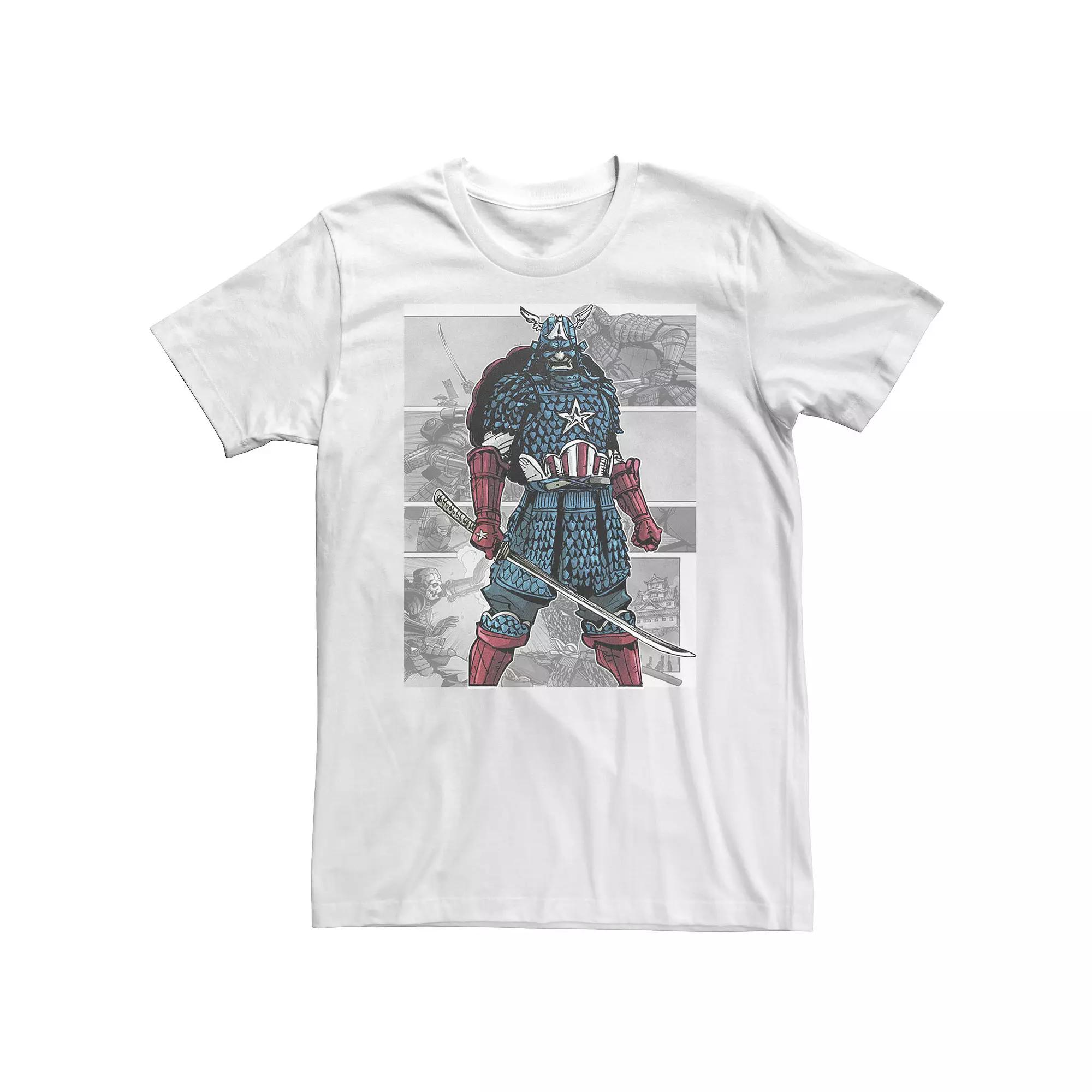 Big & Tall Marvel Captain America Samurai Comic Scenes Tee, Men's,  Product Image