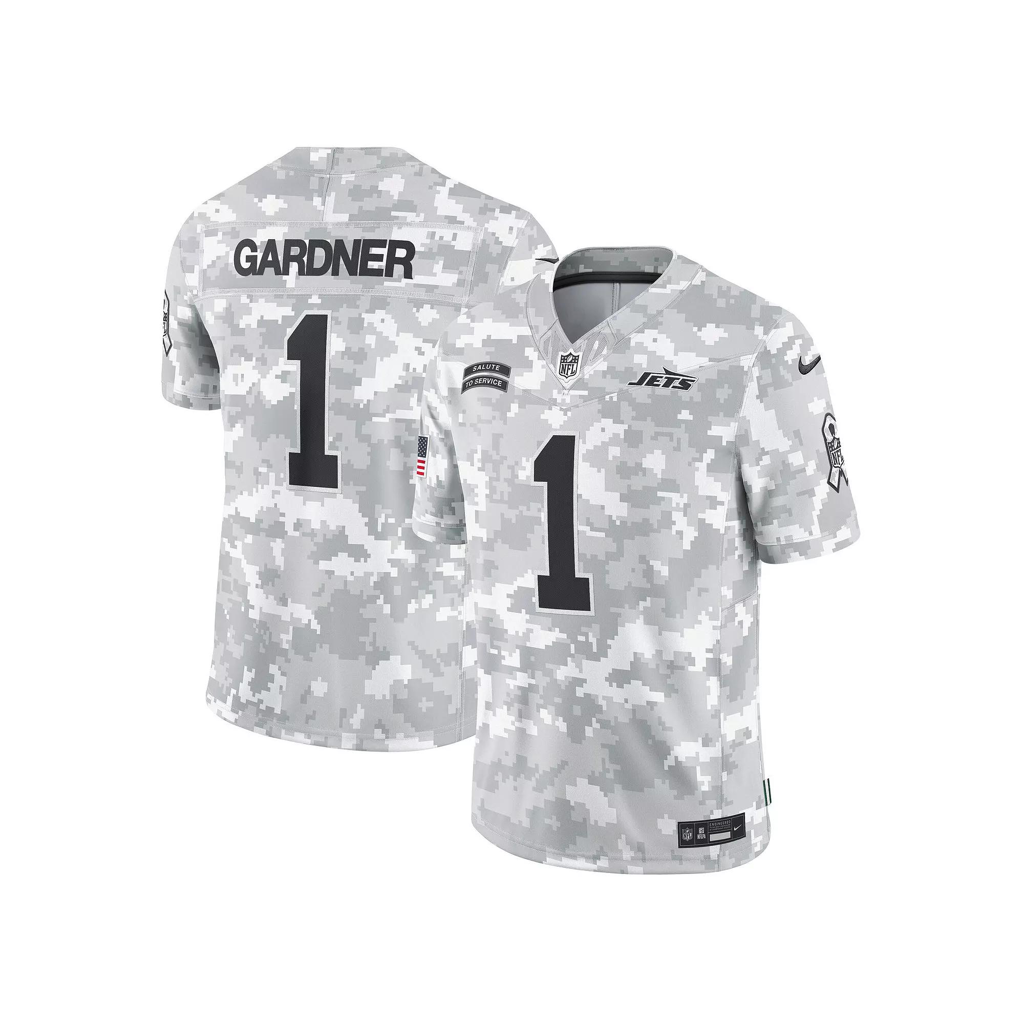 Men's Nike Sauce Gardner Arctic Camo New York Jets 2024 Salute to Service Limited Jersey,  Product Image