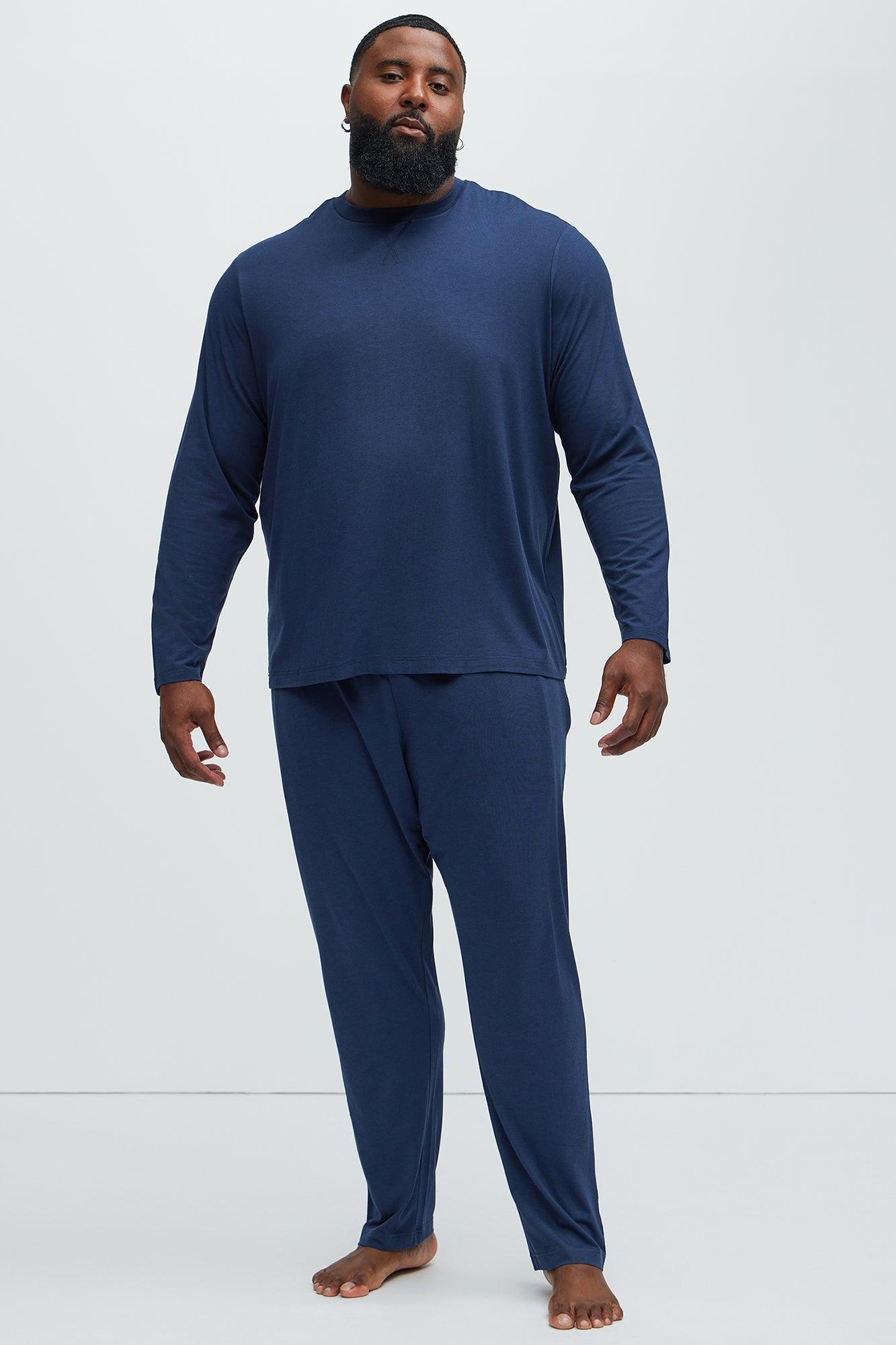 Essential Modal Lounge Long Sleeve Tee - Navy Product Image