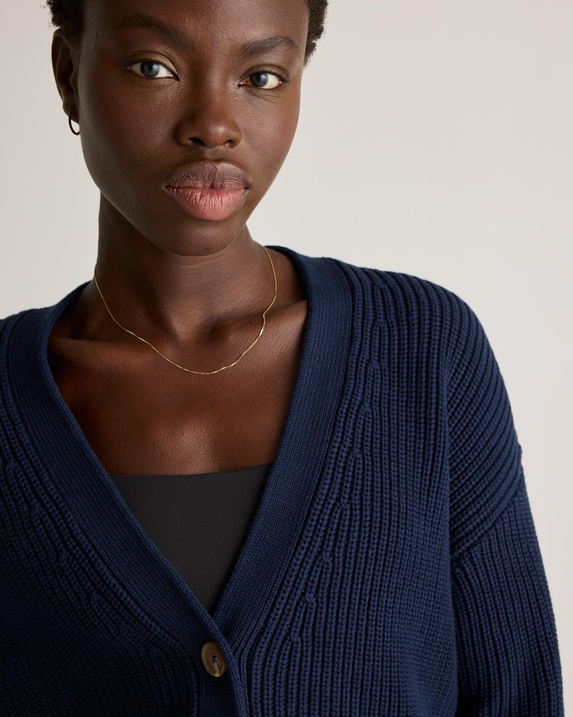 Quince | Women's OverSized Boyfriend Cardigan Sweater Size XL, Organic Cotton Product Image