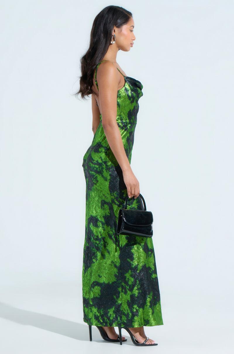 LENNON PRINTED METALLIC MAXI DRESS Product Image