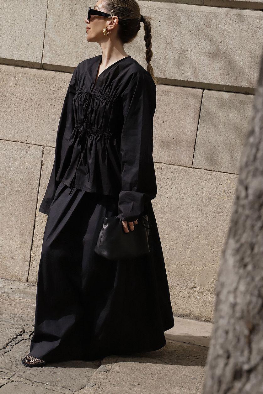 Gathered Maxi Cotton Skirt Product Image